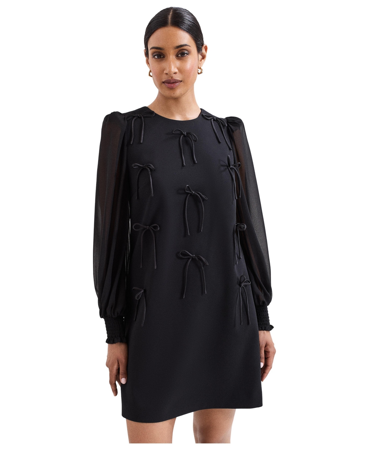 Phase Eight Women’s Jamie Bow Shift Dress – Black