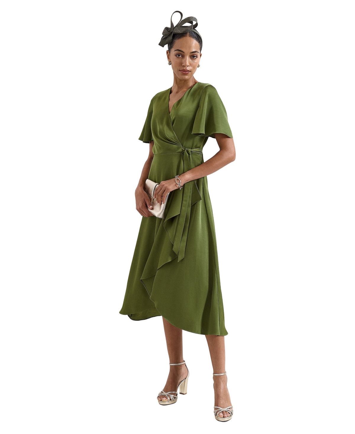 Phase Eight Women’s Julissa V-Neck Satin Dress – Green Phase Eight Women’s Julissa V-Neck Satin Dress – Green
