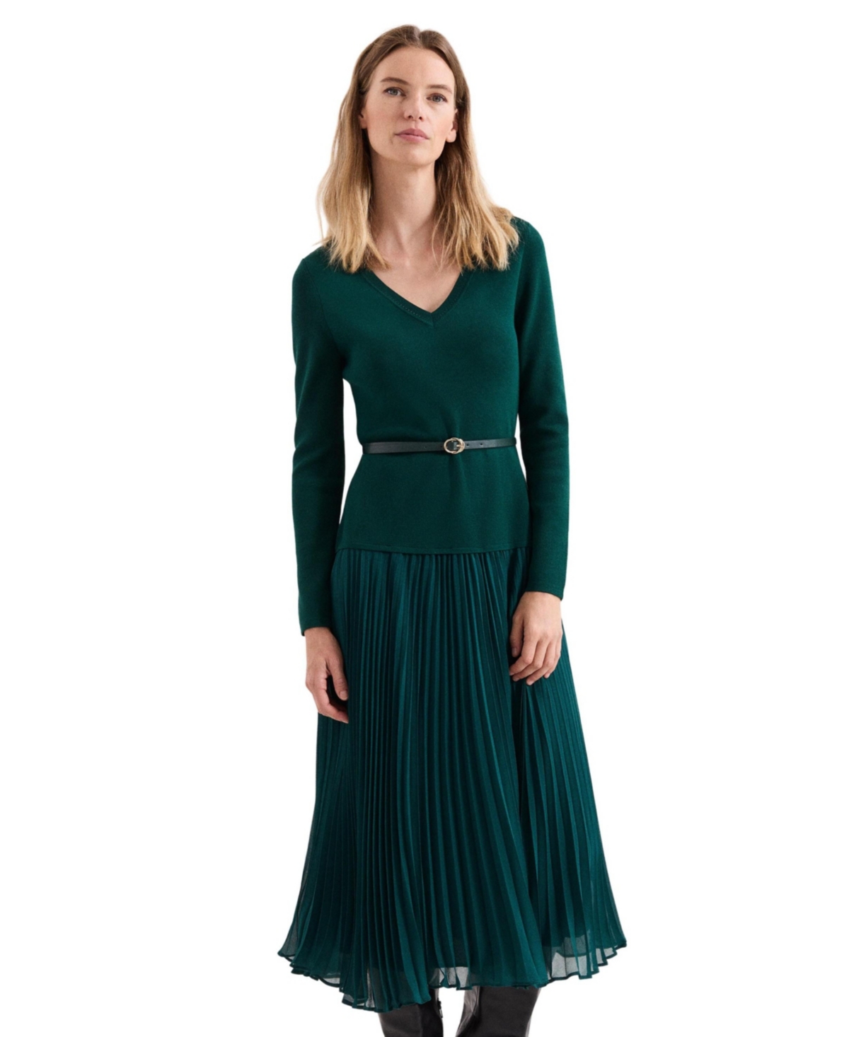 Phase Eight Women’s Kai V-Neck Dress – Green