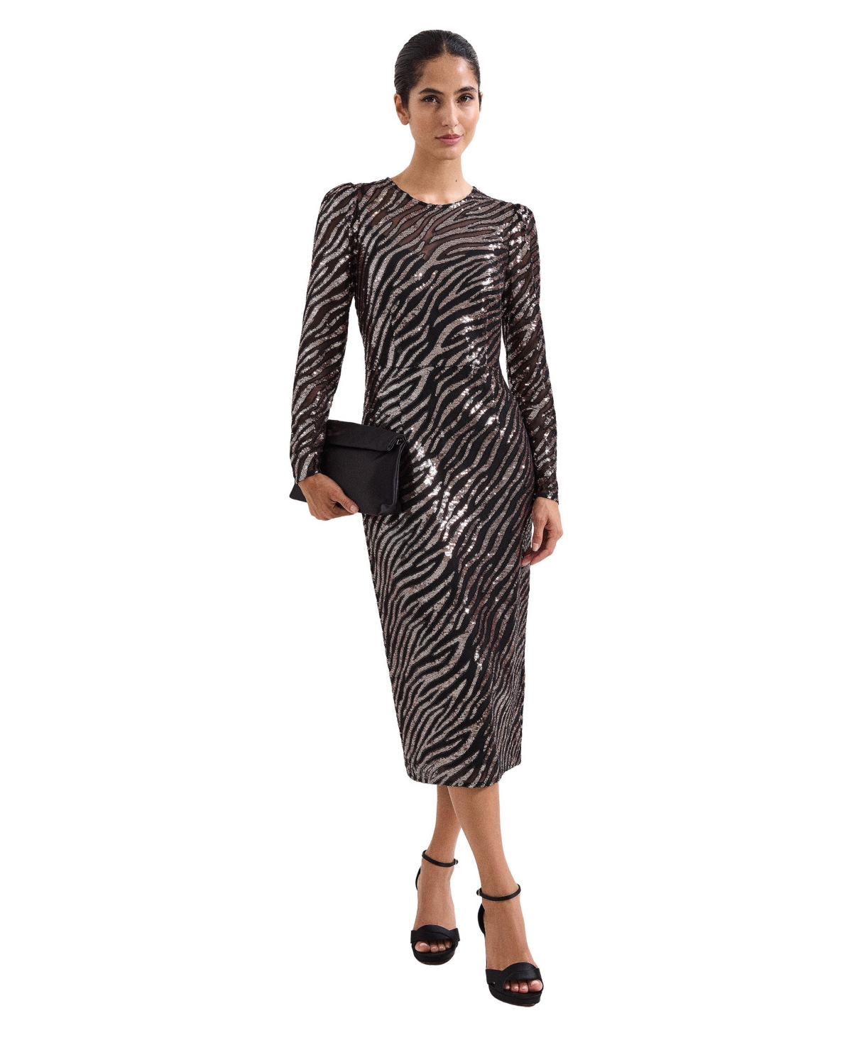 Phase Eight Women’s Kate Sequin Dress – Black and Brown