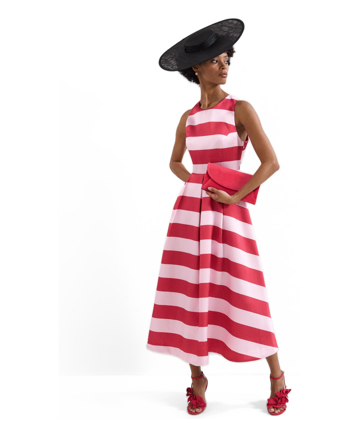 Phase Eight Women’s Kiria Stripe Satin Midi Dress – Pink Phase Eight Women’s Kiria Stripe Satin Midi Dress – Pink