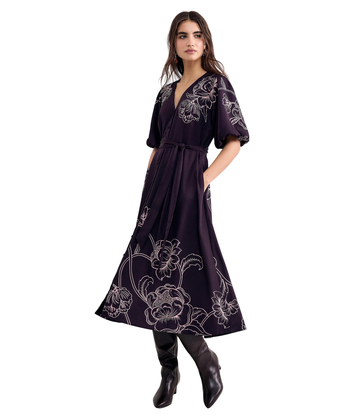 Phase Eight Women’s Mabel Print Dress – Purple