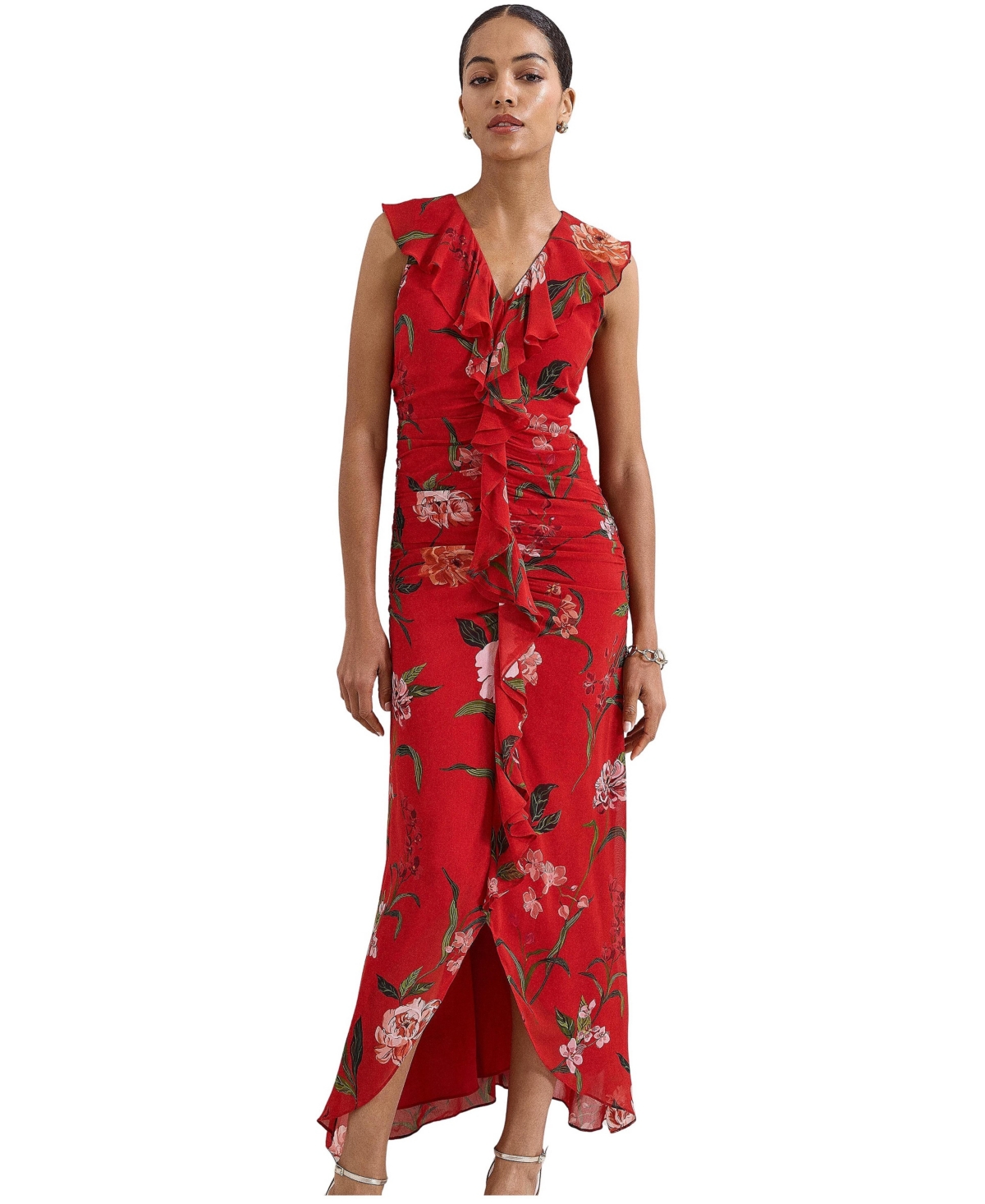 Phase Eight Women’s Mae V-Neck Floral Maxi Dress – Red Phase Eight Women’s Mae V-Neck Floral Maxi Dress – Red