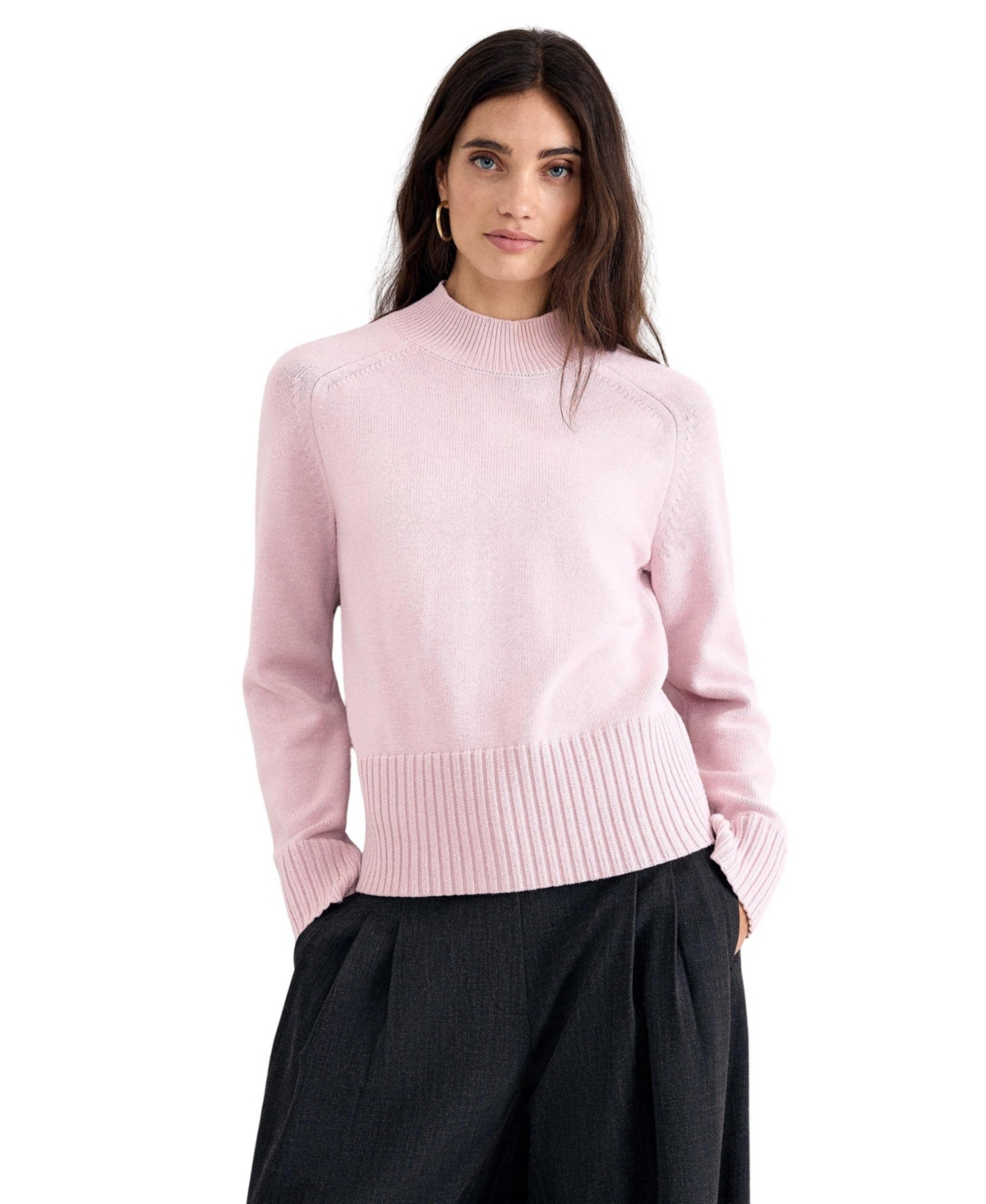 Phase Eight Women’s Marika Long-Sleeve Mock Neck Sweater – Coral