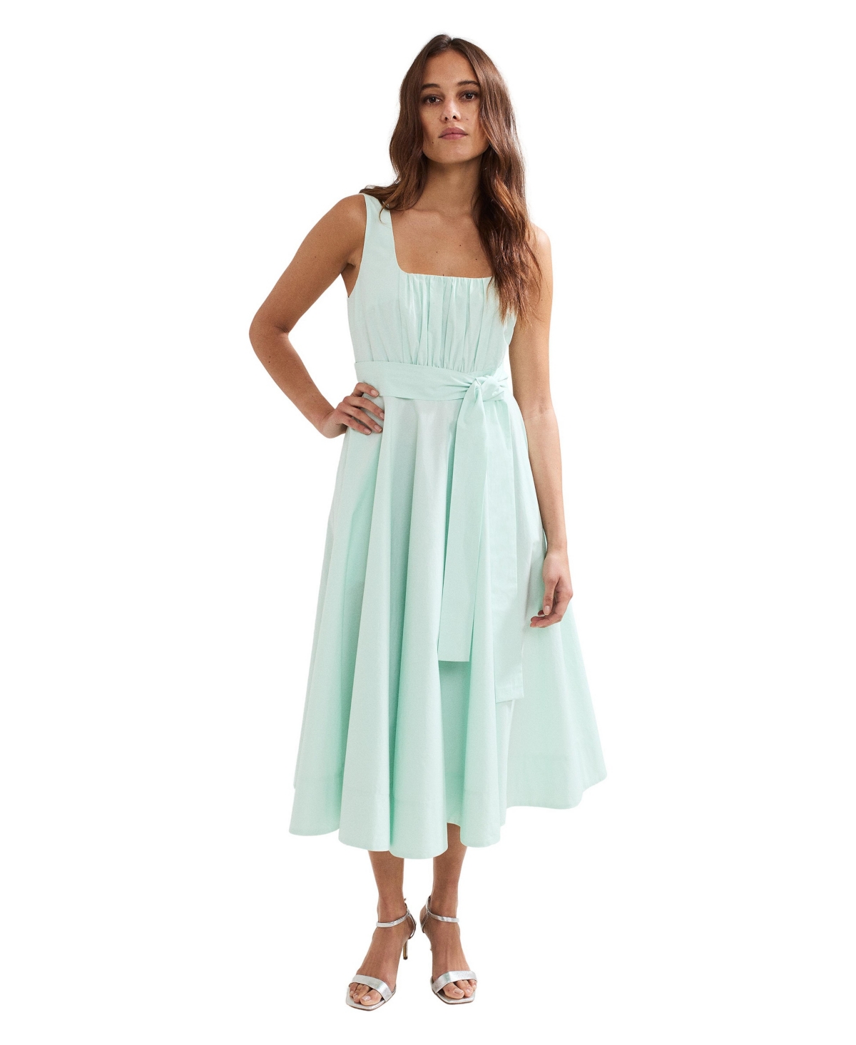 Phase Eight Women’s Melinda Cotton Tie Midi Dress – Pale green Phase Eight Women’s Melinda Cotton Tie Midi Dress – Pale green