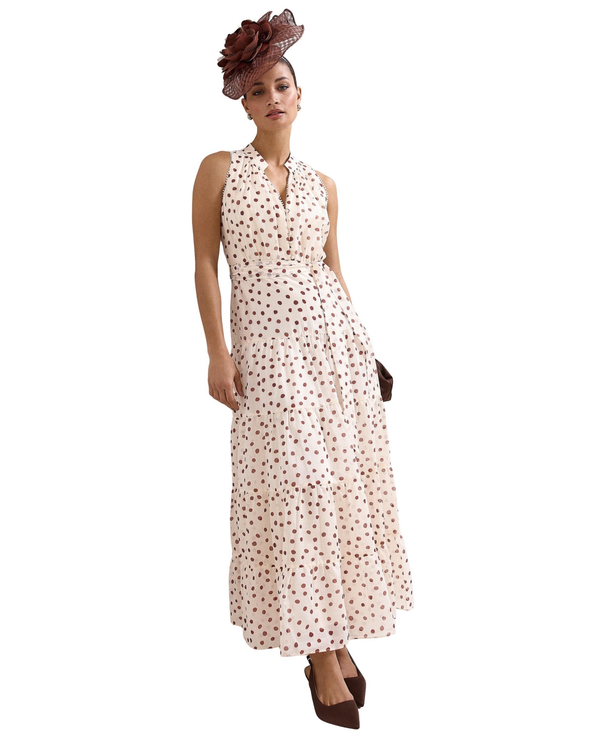 Phase Eight Women’s Nita Polka Dot Maxi Dress – Cream Phase Eight Women’s Nita Polka Dot Maxi Dress – Cream