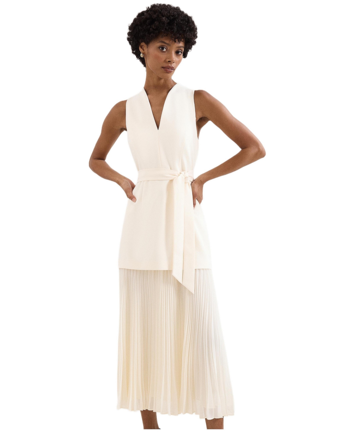 Phase Eight Women’s Pia Pleated Midi Dress – Ivory Phase Eight Women’s Pia Pleated Midi Dress – Ivory