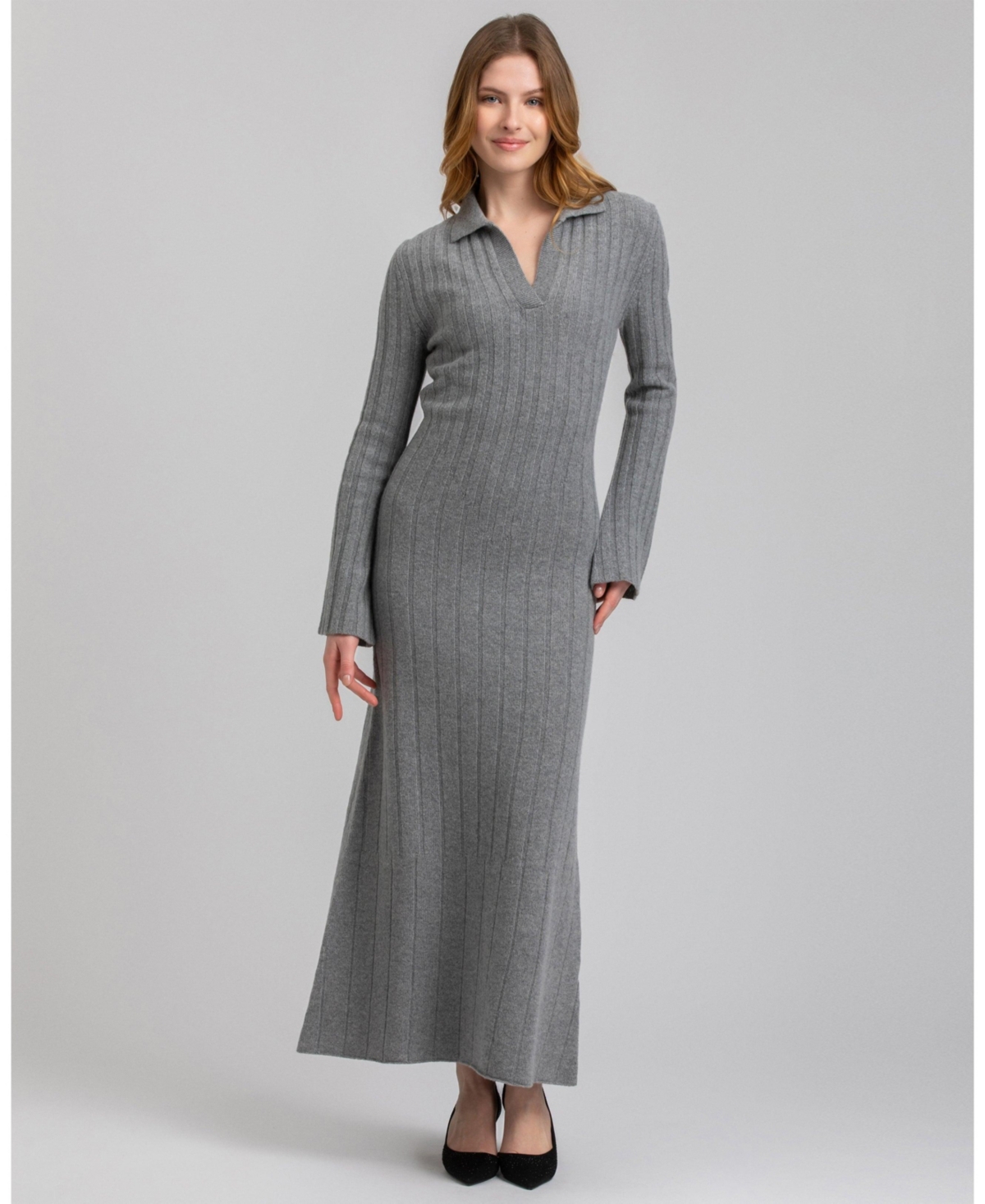 Pietro Brunelli Milano Women’s Ribbed Beatrice Maxi Dress – Grey Pietro Brunelli Milano Women’s Ribbed Beatrice Maxi Dress – Grey