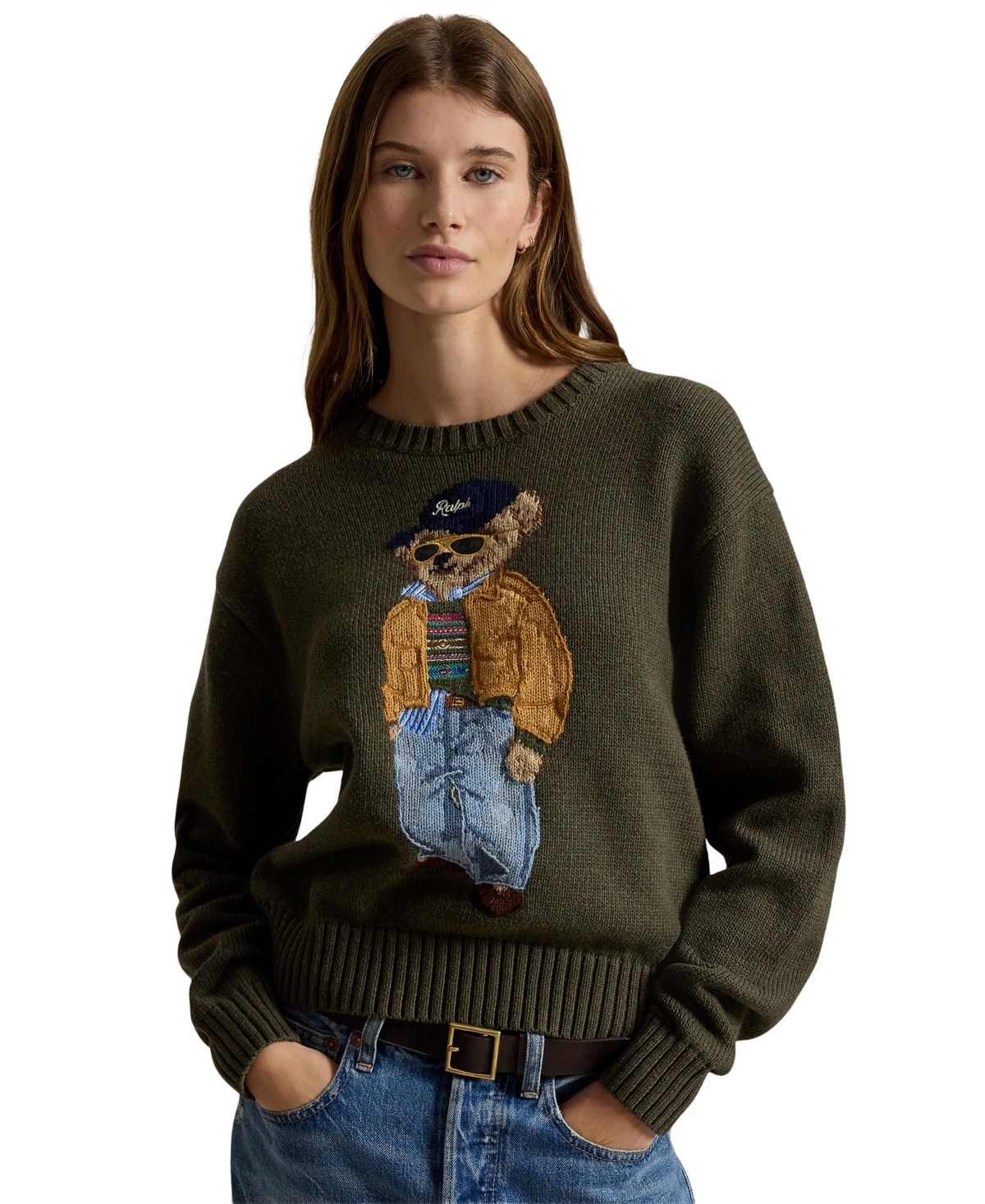 Polo Ralph Lauren Women’s Cotton Crewneck Sweater – Marled Olive Polo Ralph Lauren Women’s Cotton Crewneck Sweater – Marled Olive
