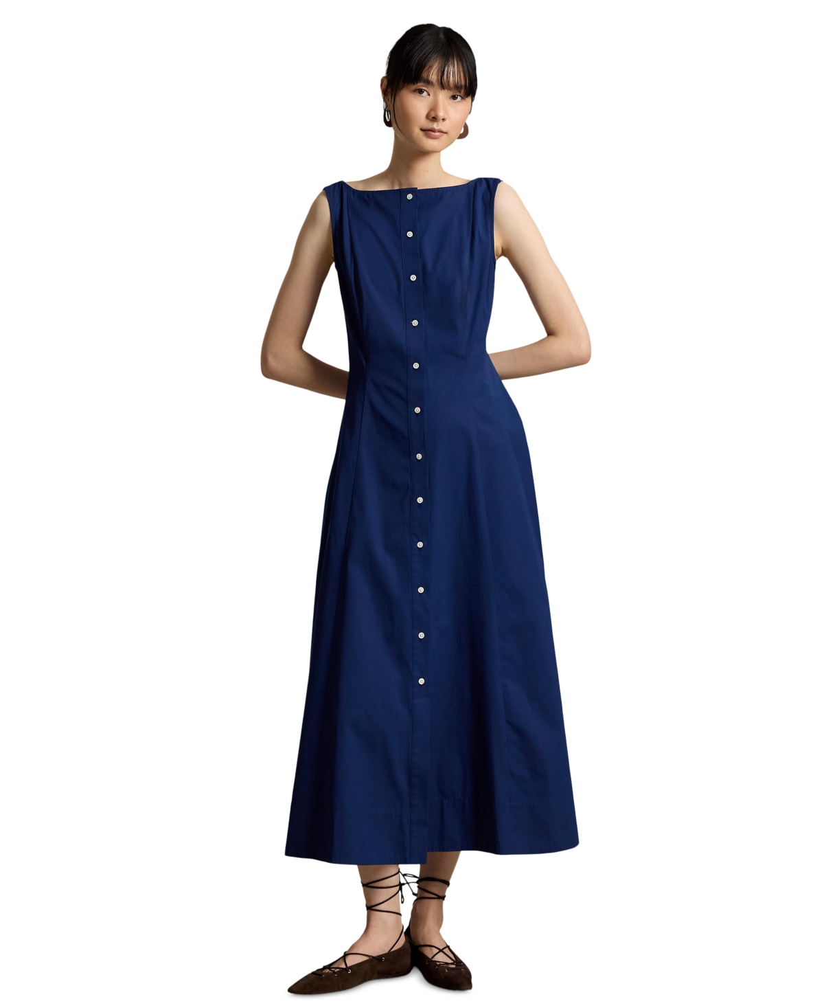 Polo Ralph Lauren Women’s Fit-and-Flare Boat Neck Midi Dress – East Side Royal Polo Ralph Lauren Women’s Fit-and-Flare Boat Neck Midi Dress – East Side Royal
