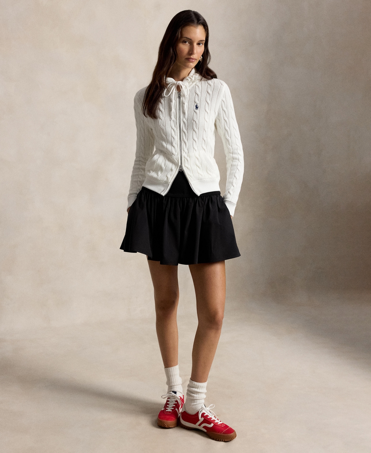 Polo Ralph Lauren Women’s Mid-Rise Flounce A-Line Mini Skirt – Polo Black