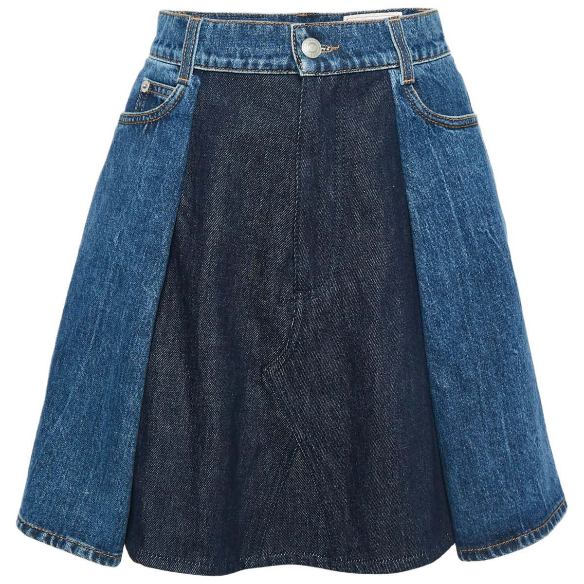 Pre-Owned Alexander Mcqueen Women’s Blue Denim Dual Tone Pleated Mini Skirt Pre-Owned Alexander Mcqueen Women’s Blue Denim Dual Tone Pleated Mini Skirt