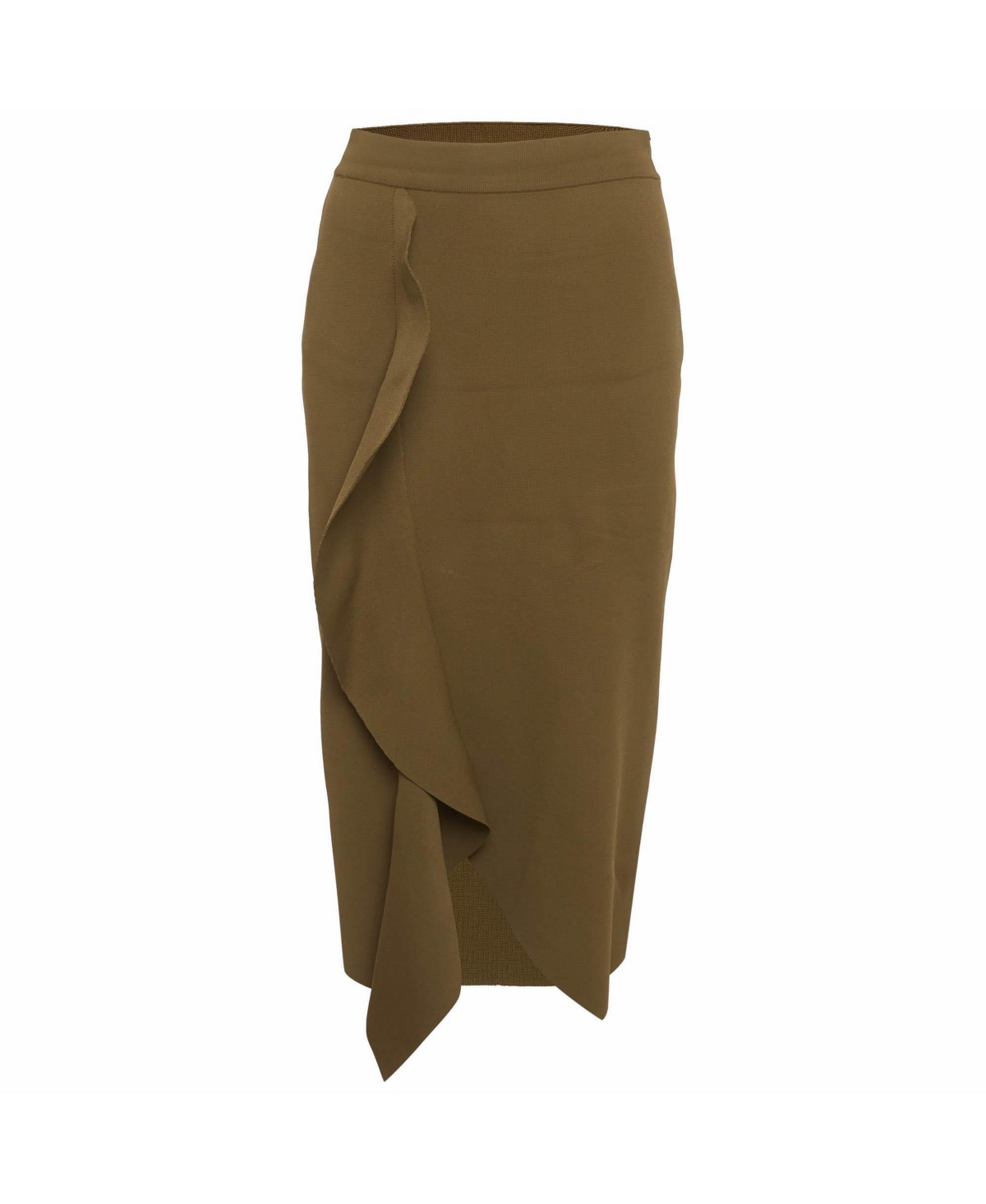 Pre-Owned Alexander Mcqueen Women’s Stretch Knit Asymmetric Ruffle Midi Skirt Pre-Owned Alexander Mcqueen Women’s Stretch Knit Asymmetric Ruffle Midi Skirt
