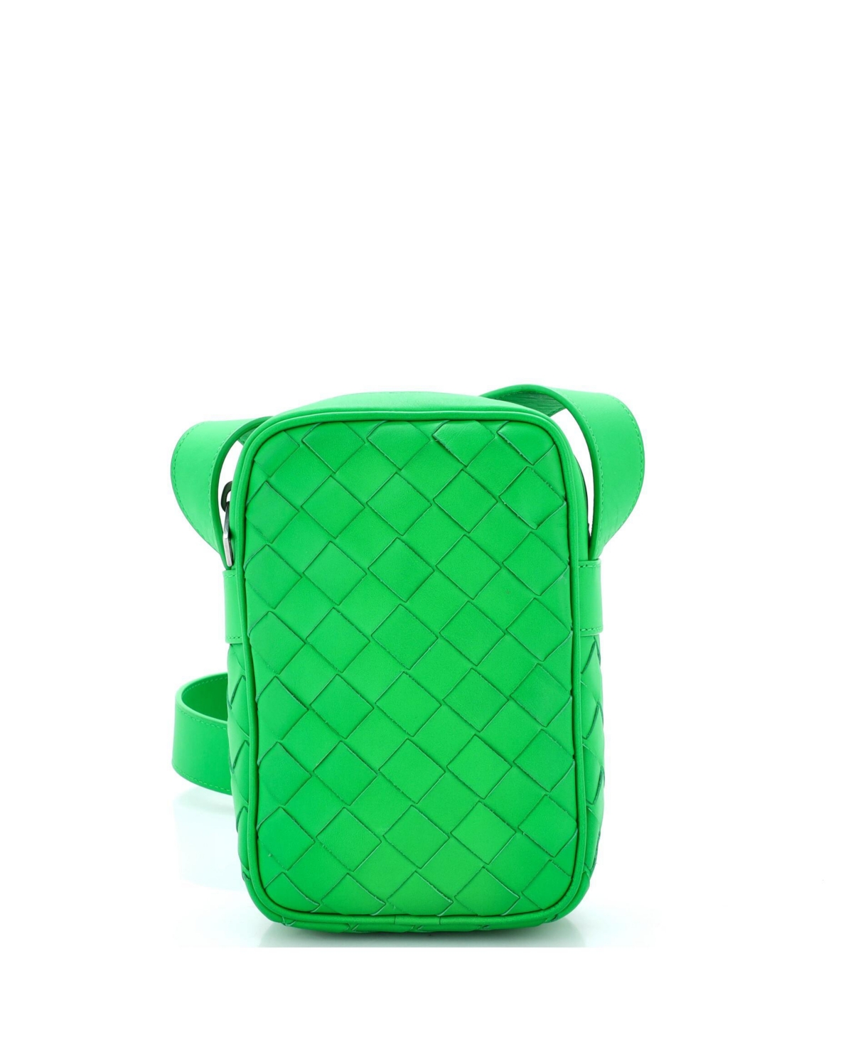 Pre-Owned Bottega Veneta Zipped Phone Crossbody Bag Intrecciato Nappa – Green