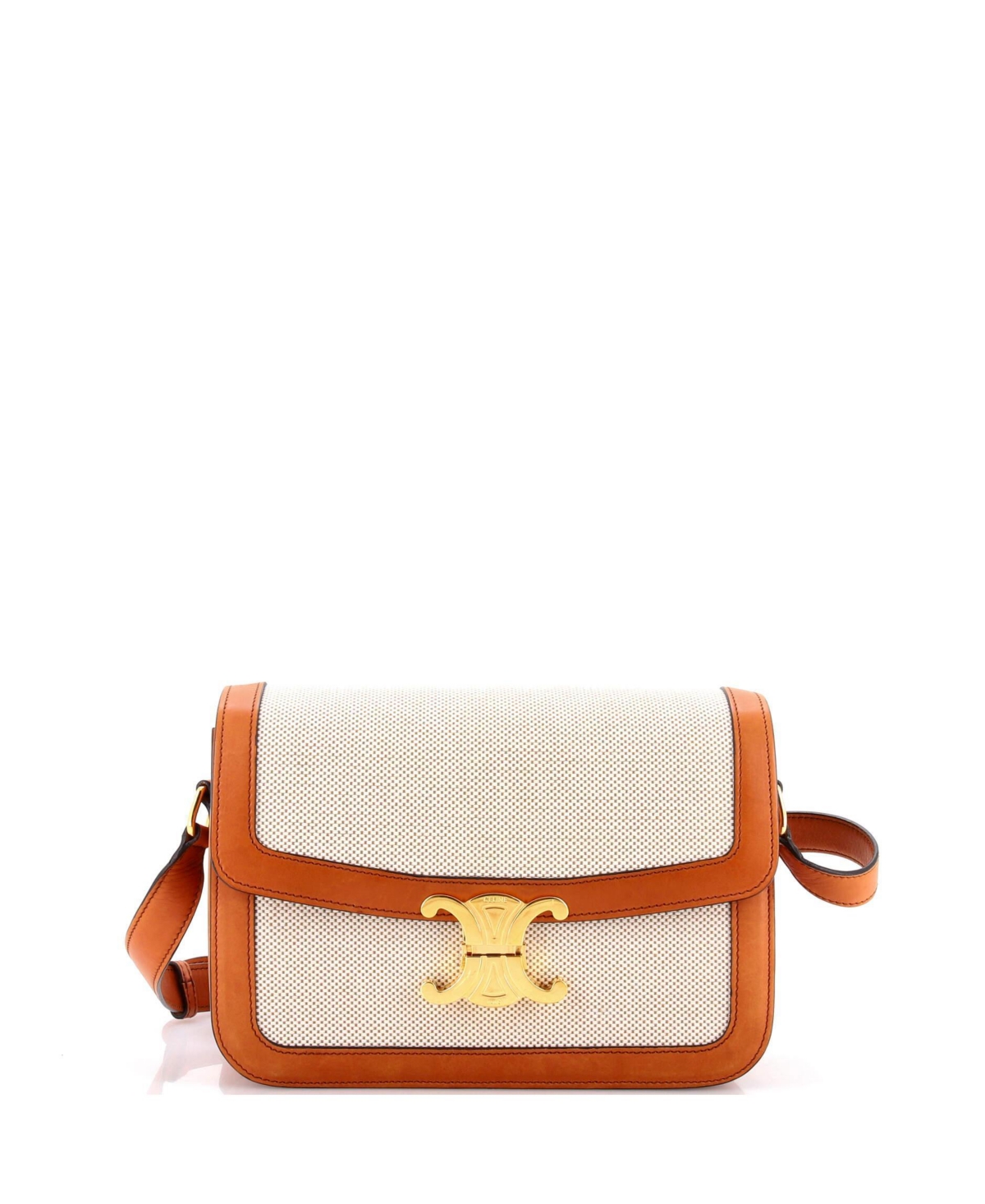 Pre-Owned Celine Medium Triomphe Shoulder Bag Canvas with Leather – Brown Pre-Owned Celine Medium Triomphe Shoulder Bag Canvas with Leather – Brown