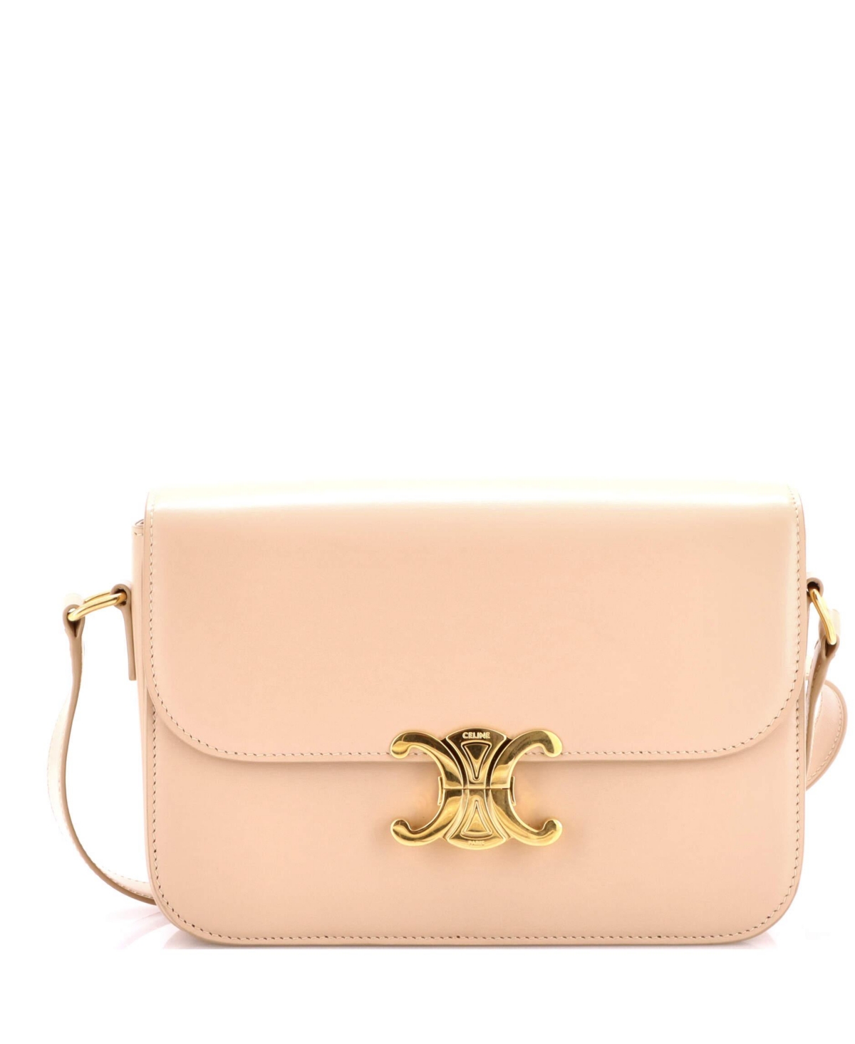 Pre-Owned Celine Medium Triomphe Shoulder Bag Smooth Calfskin – Natural