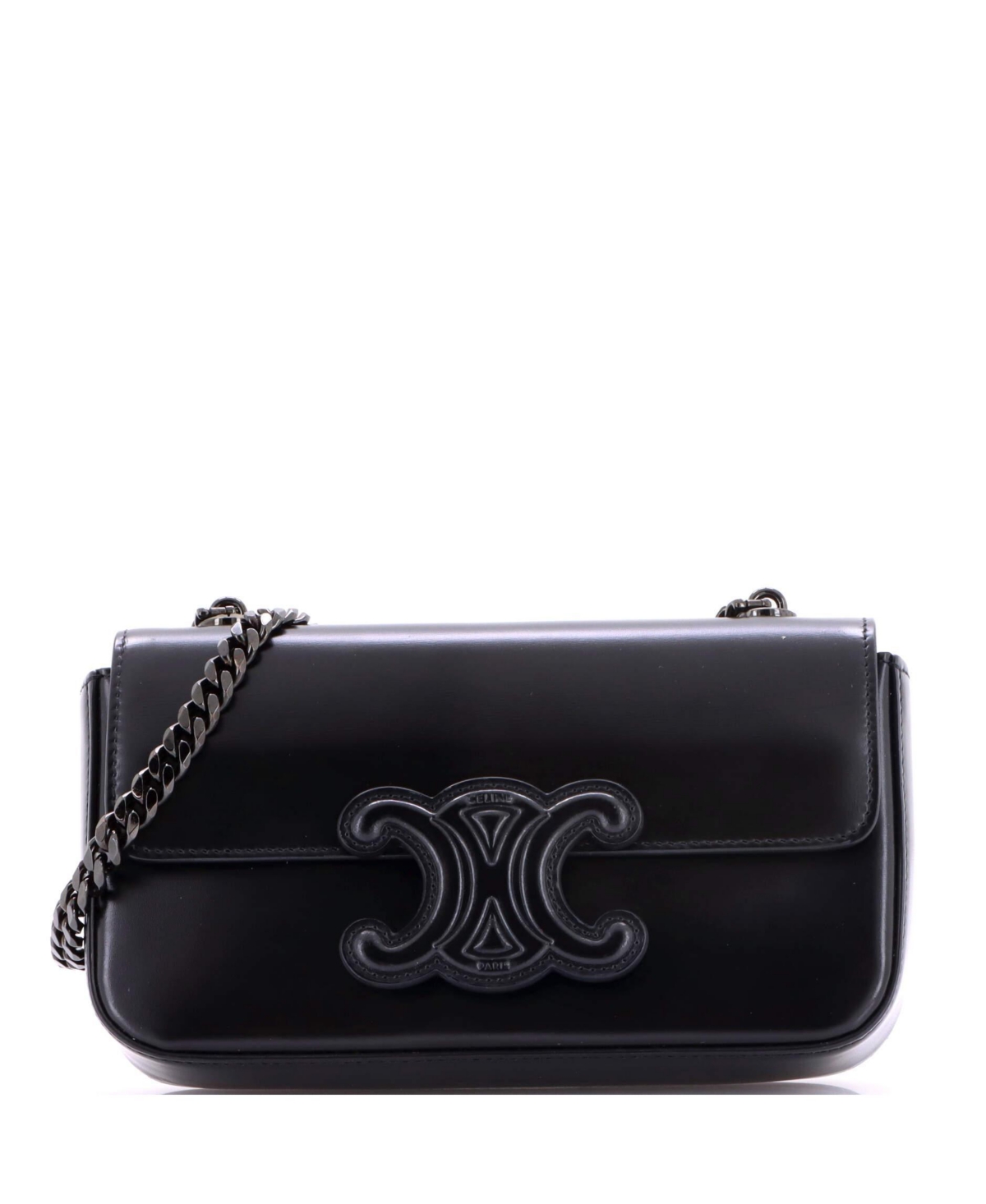 Pre-Owned Celine Small Triomphe Chain Shoulder Bag Leather – Black Pre-Owned Celine Small Triomphe Chain Shoulder Bag Leather – Black