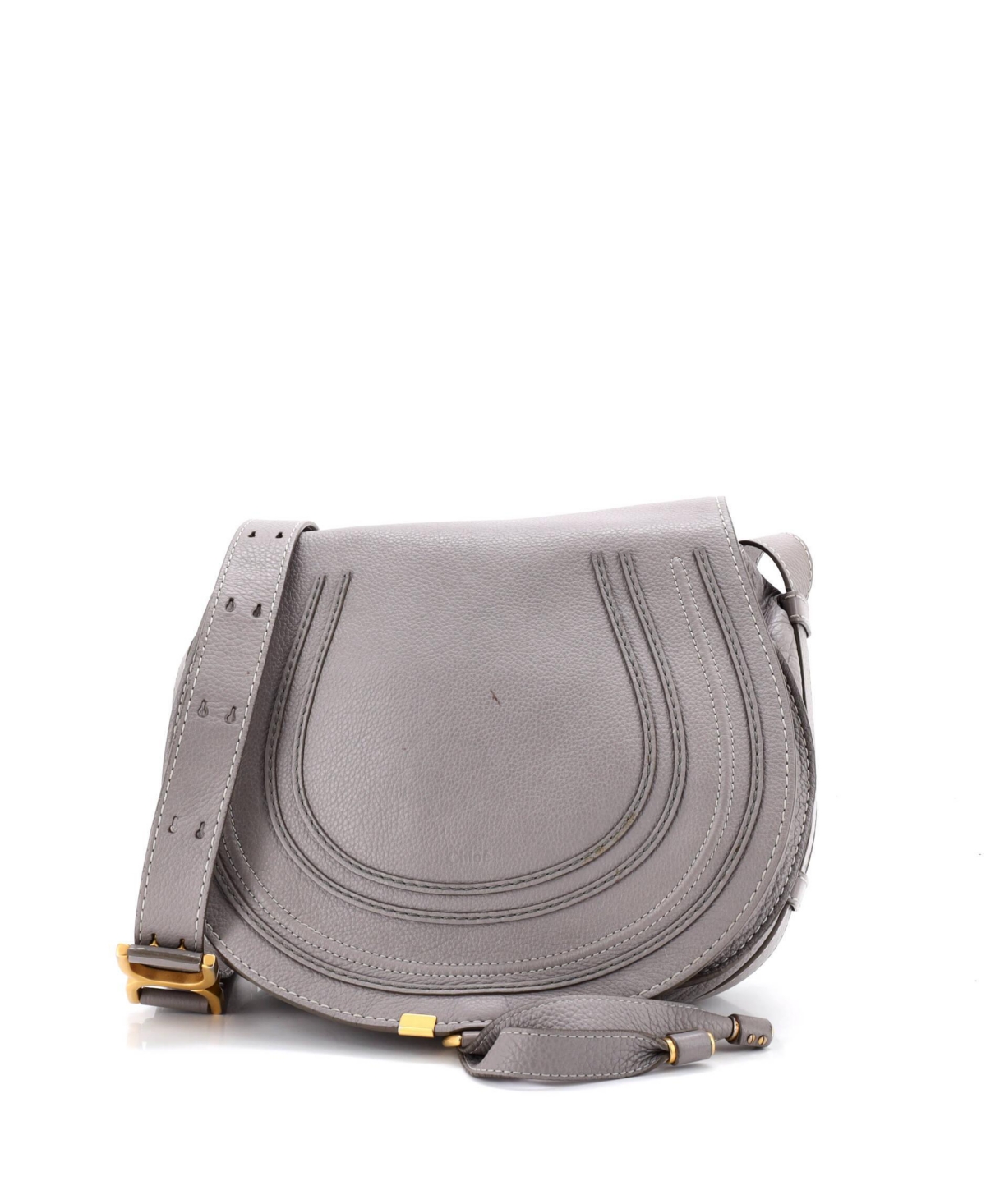 Pre-Owned Chloe Medium Marcie Crossbody Bag Leather – Grey
