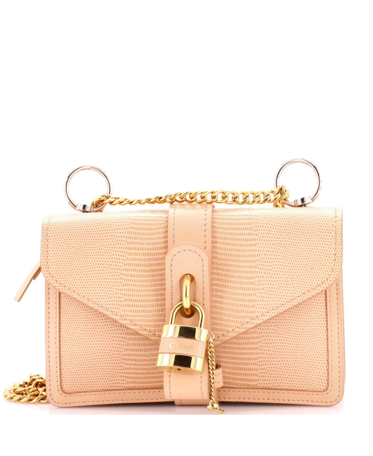 Pre-Owned Chloe Small Aby Shoulder Bag and Embossed Leather – Beige Pre-Owned Chloe Small Aby Shoulder Bag and Embossed Leather – Beige