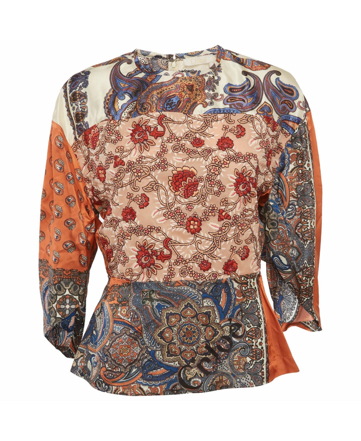 Pre-Owned Chloe Women’s Printed Crepe Blouse – Multi color