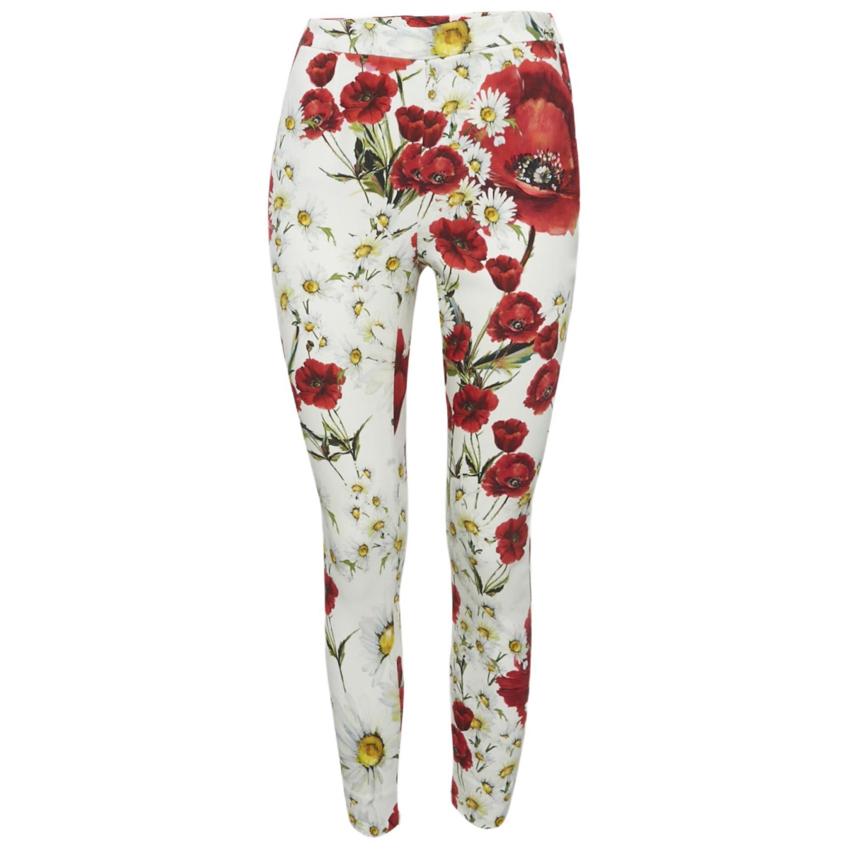 Pre-Owned Dolce & Gabbana Women’s White Floral Print Crepe Trousers – White Pre-Owned Dolce & Gabbana Women’s White Floral Print Crepe Trousers – White