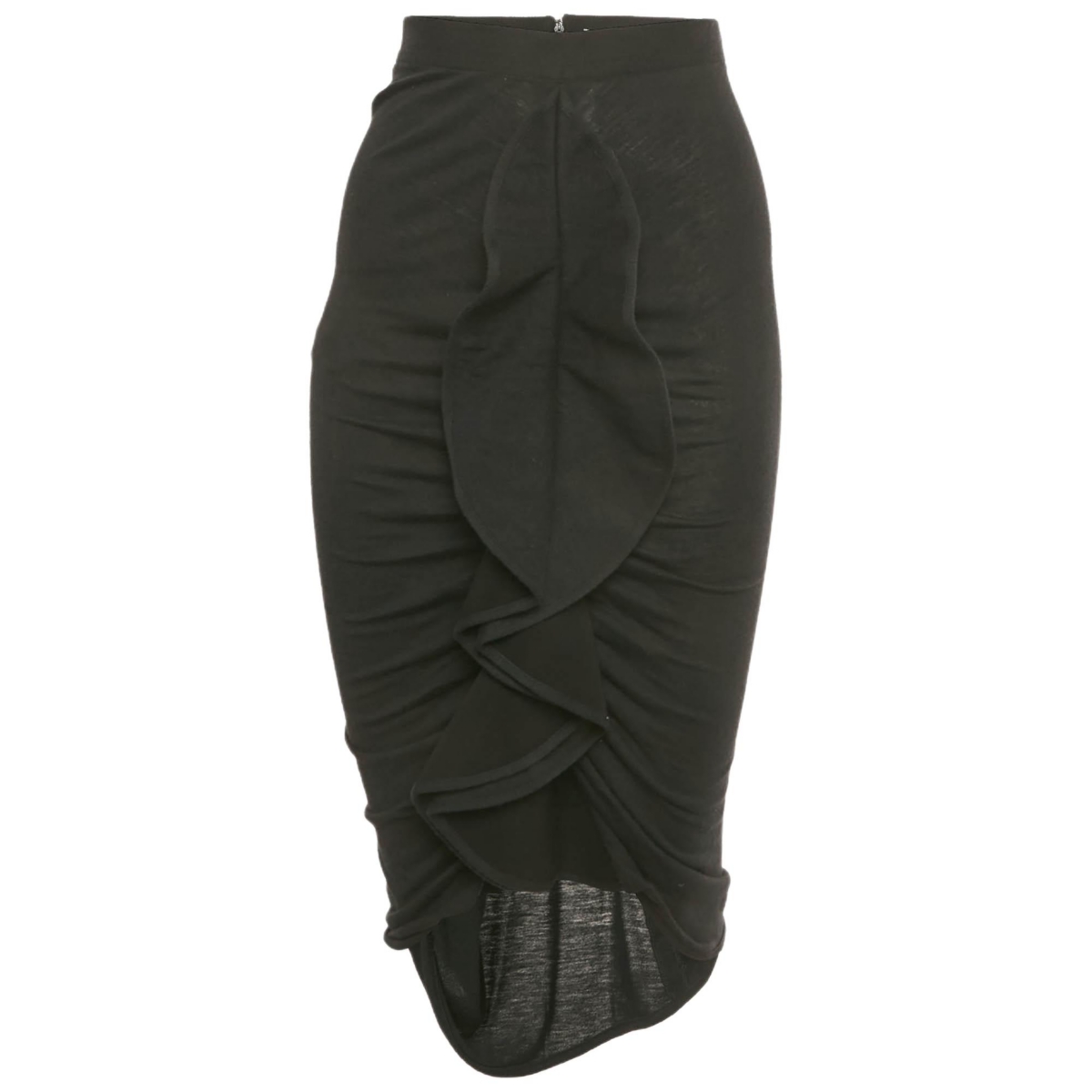 Pre-Owned Givenchy Women’s Black Knit Ruffled Midi Skirt – Black