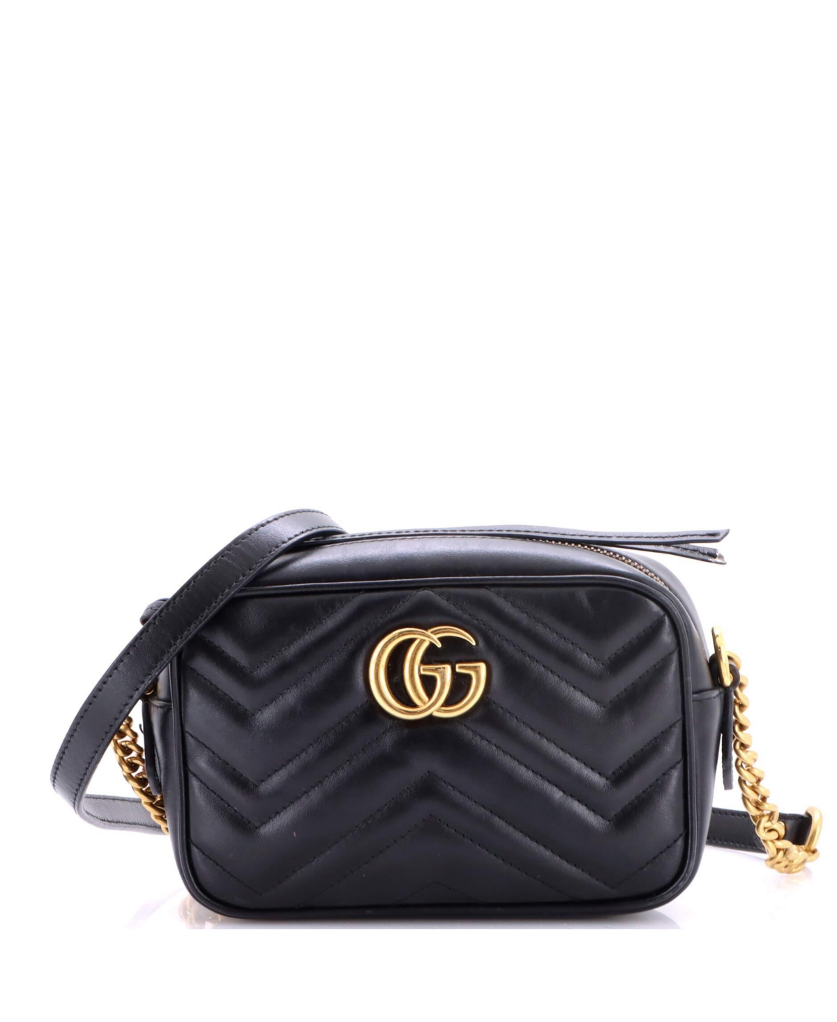 Pre-Owned Gucci Mini Gg Marmont Shoulder Bag Matelasse Leather – Black Pre-Owned Gucci Mini Gg Marmont Shoulder Bag Matelasse Leather – Black