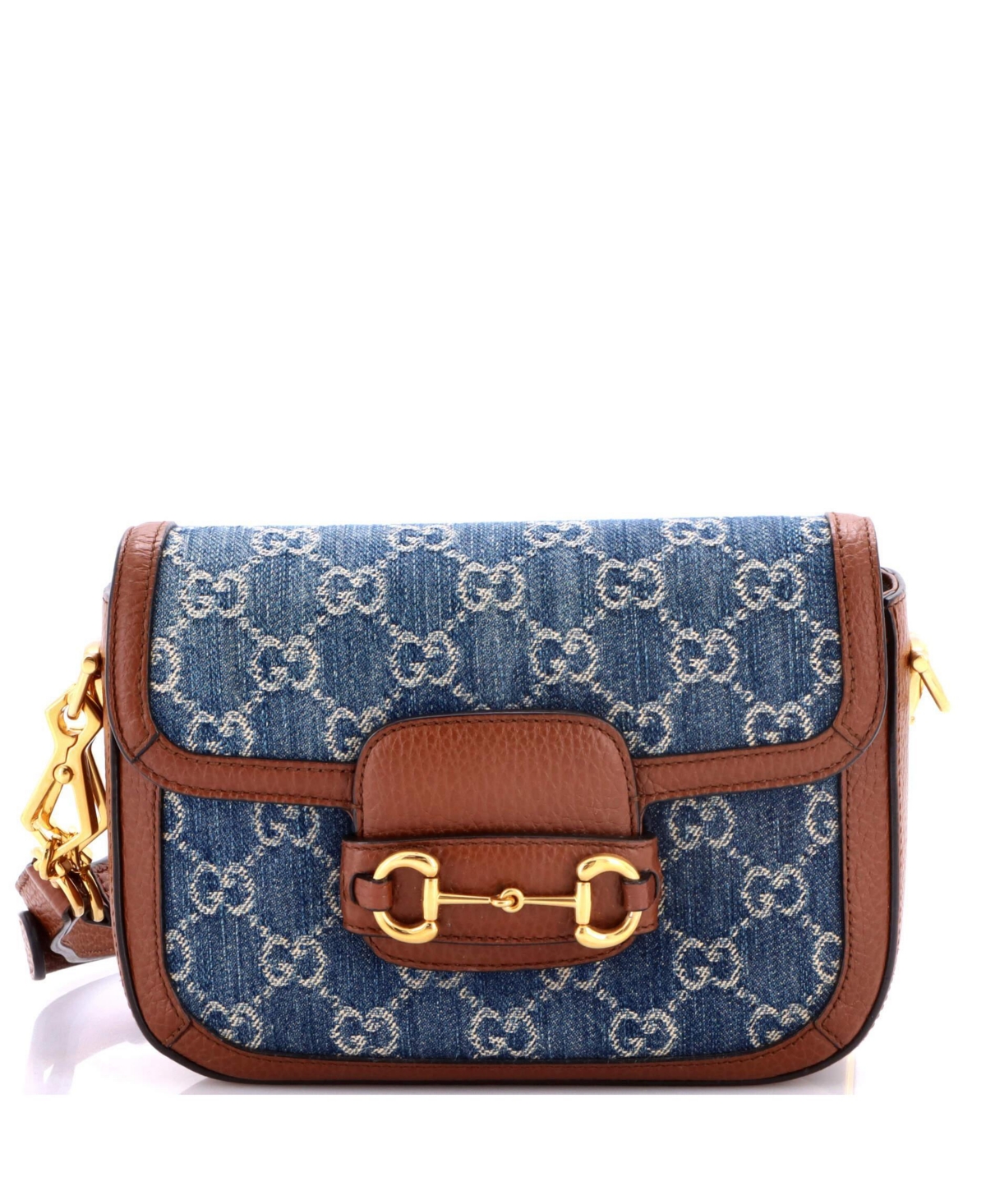 Pre-Owned Gucci Mini Horsebit 1955 Shoulder Bag Gg Denim – Blue