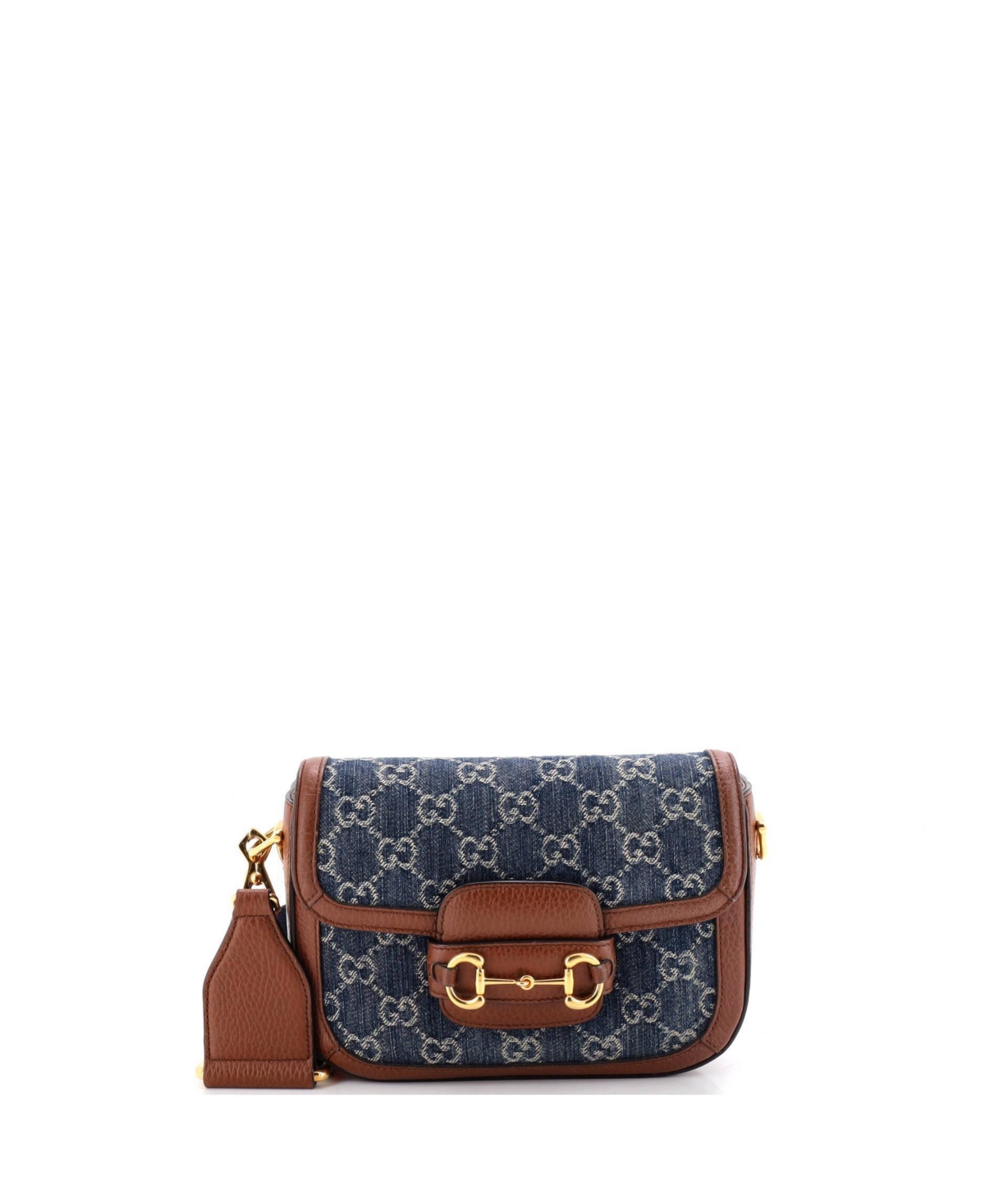 Pre-Owned Gucci Mini Horsebit 1955 Shoulder Bag Gg Denim – Blue Pre-Owned Gucci Mini Horsebit 1955 Shoulder Bag Gg Denim – Blue
