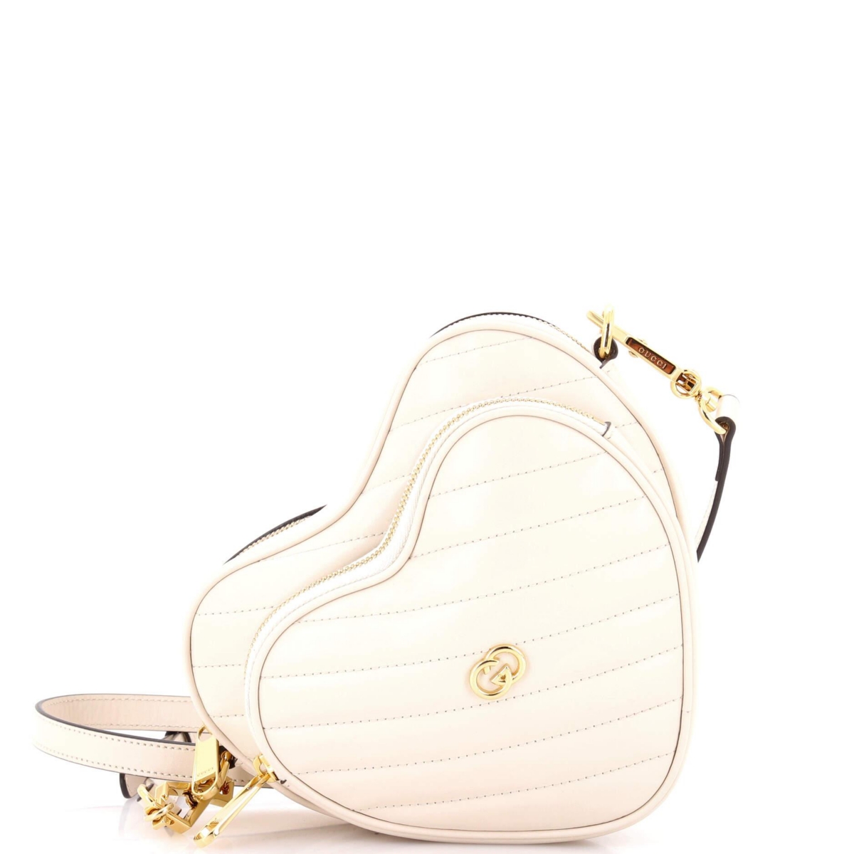 Pre-Owned Gucci Mini Interlocking G Heart Shoulder Bag Diagonal Quilted Leather – Beige Pre-Owned Gucci Mini Interlocking G Heart Shoulder Bag Diagonal Quilted Leather – Beige