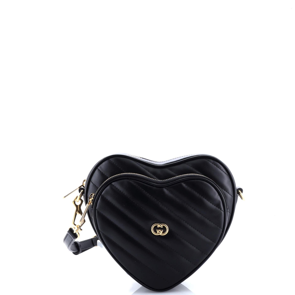 Pre-Owned Gucci Mini Interlocking G Heart Shoulder Bag Diagonal Quilted Leather – Black Pre-Owned Gucci Mini Interlocking G Heart Shoulder Bag Diagonal Quilted Leather – Black