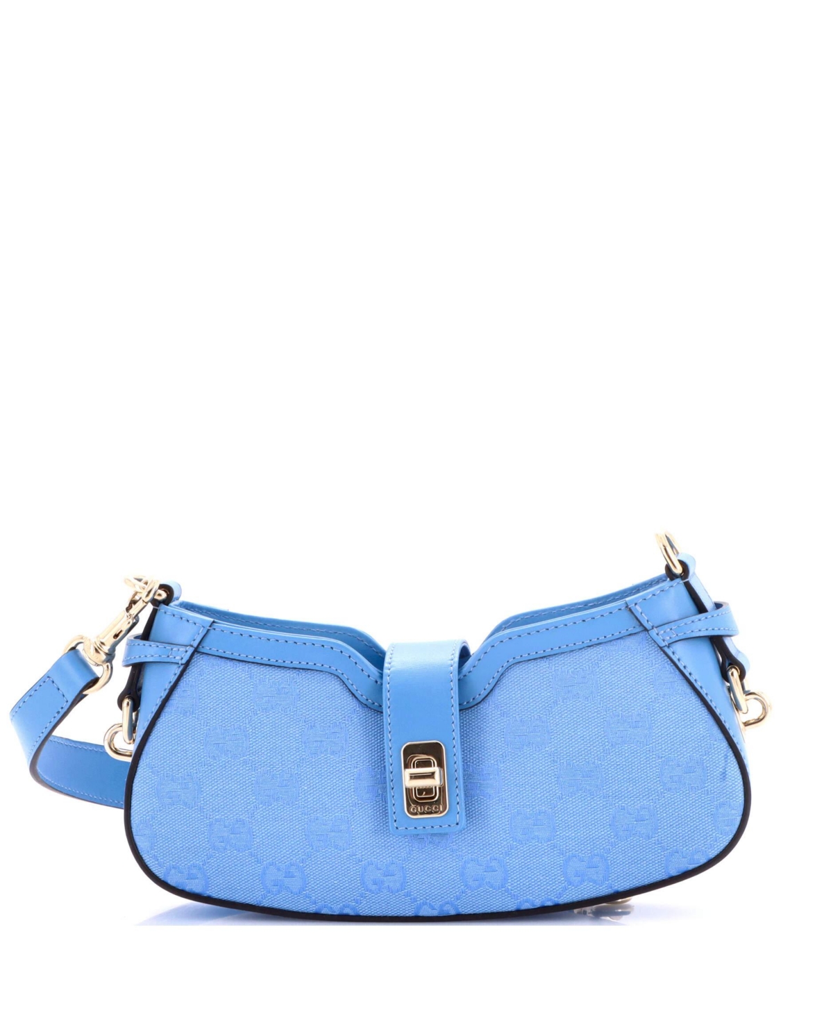 Pre-Owned Gucci Mini Moon Side Shoulder Bag Gg Canvas – Blue Pre-Owned Gucci Mini Moon Side Shoulder Bag Gg Canvas – Blue
