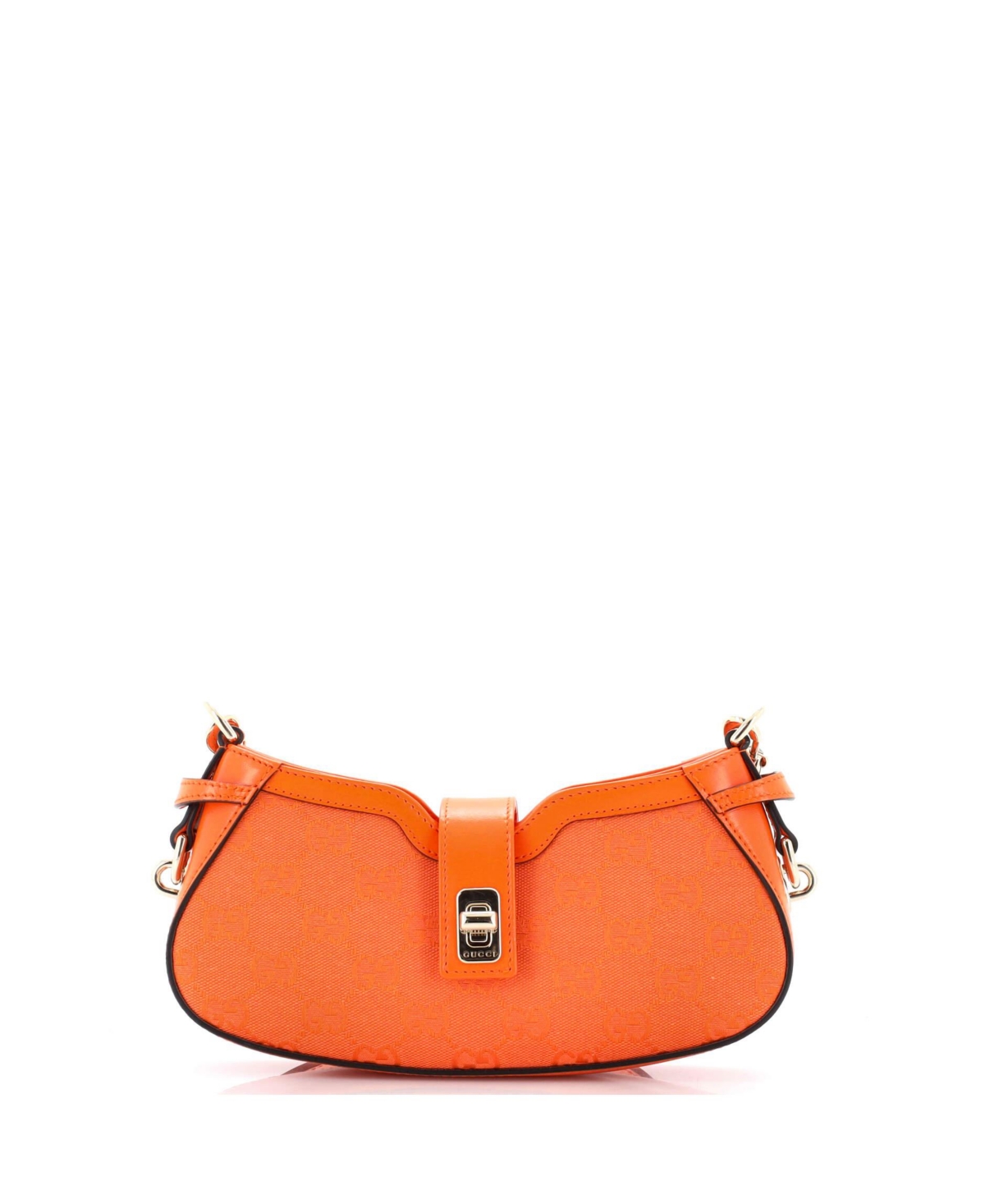 Pre-Owned Gucci Mini Moon Side Shoulder Bag Gg Canvas – Orange