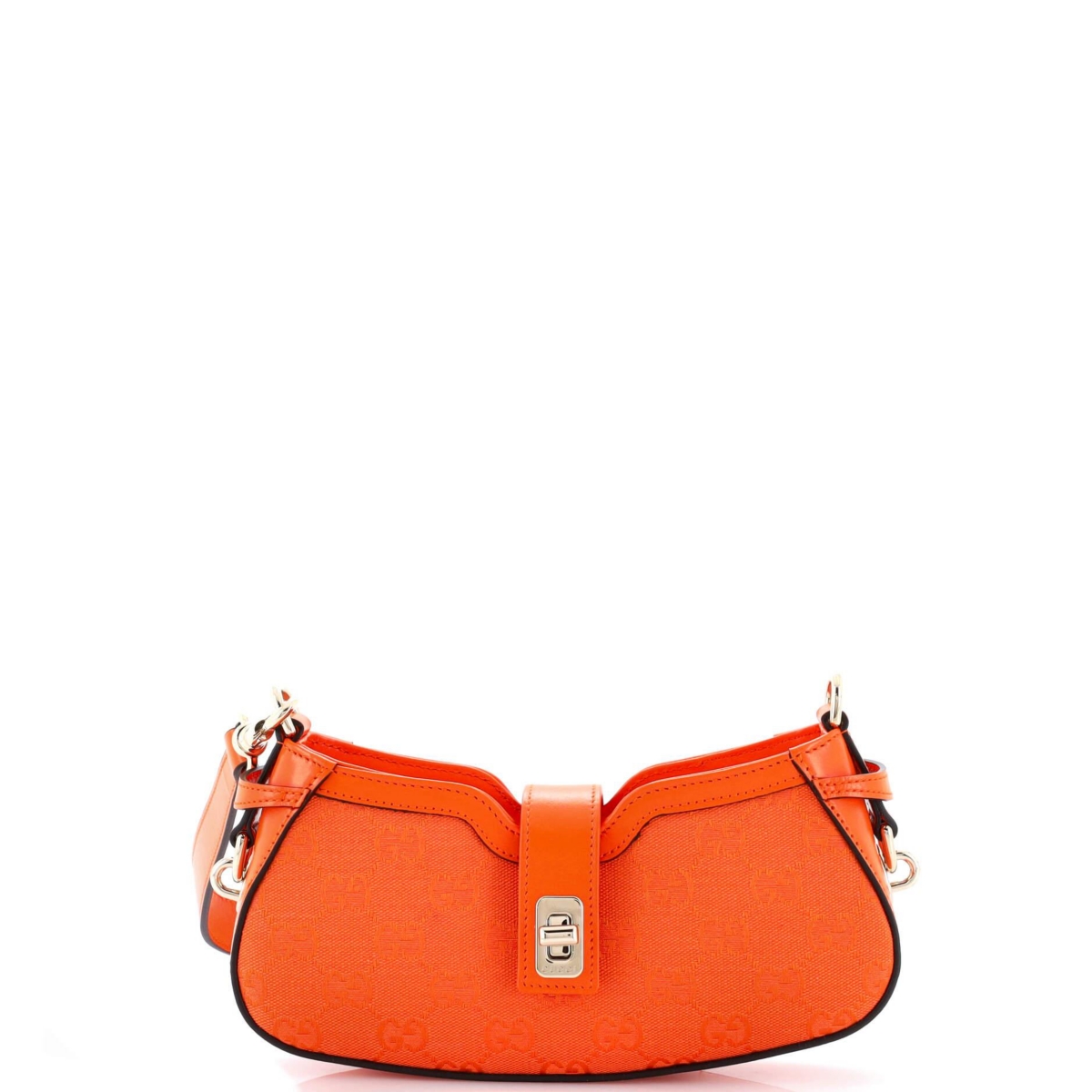 Pre-Owned Gucci Mini Moon Side Shoulder Bag Gg Canvas – Orange Pre-Owned Gucci Mini Moon Side Shoulder Bag Gg Canvas – Orange