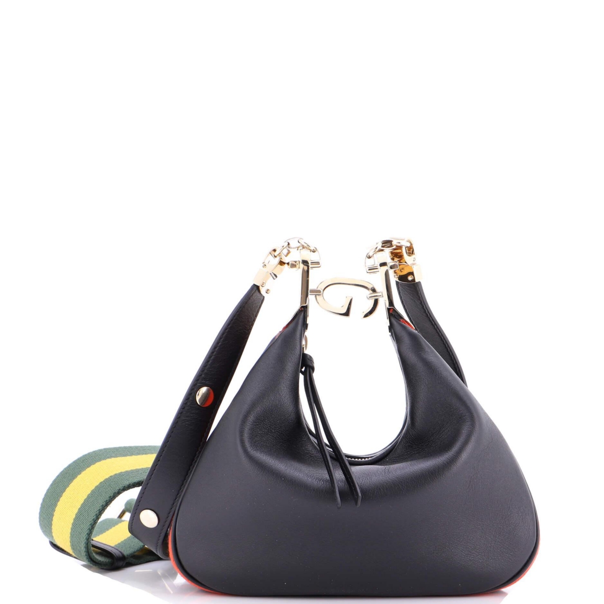 Pre-Owned Gucci Small Attache Shoulder Bag Leather – Black Pre-Owned Gucci Small Attache Shoulder Bag Leather – Black