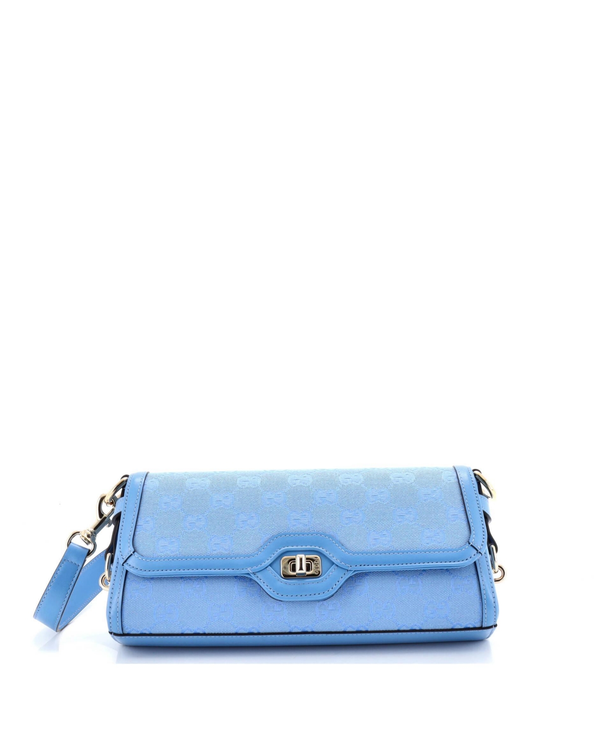Pre-Owned Gucci Small Luce Shoulder Bag Canvas – Blue