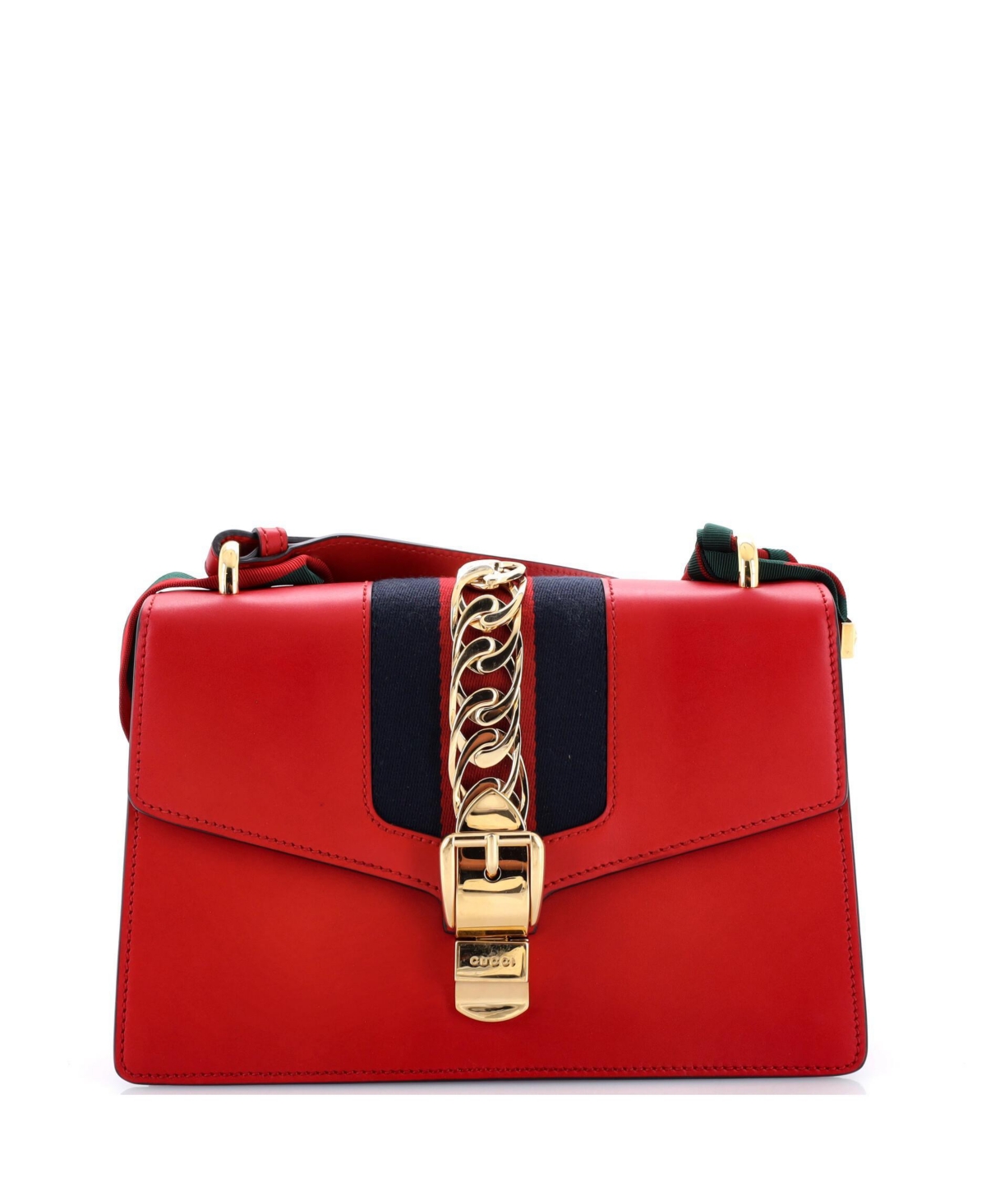 Pre-Owned Gucci Small Sylvie Shoulder Bag Leather – Red Pre-Owned Gucci Small Sylvie Shoulder Bag Leather – Red
