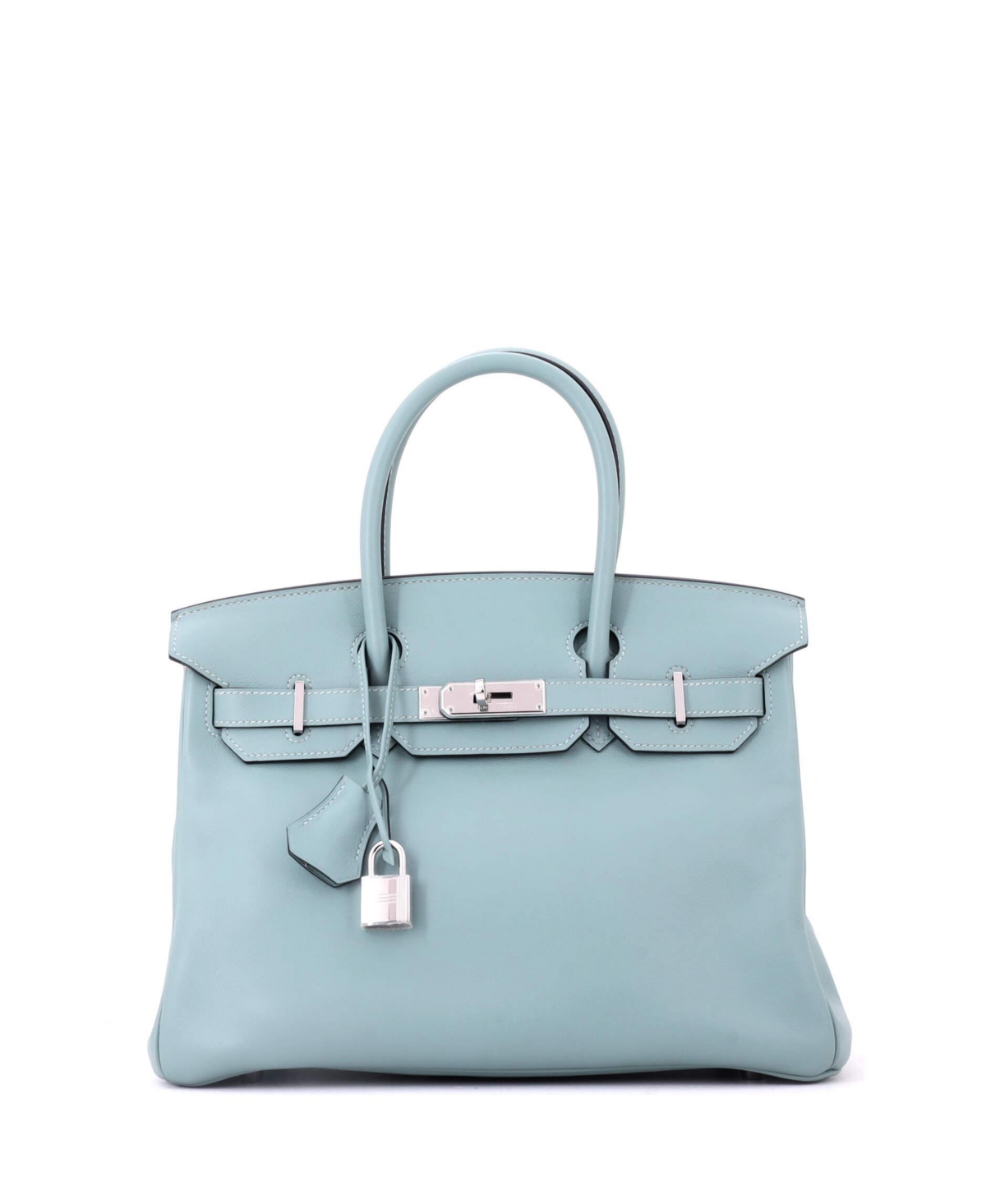 Pre-Owned HERMES Birkin 30 Handbag Blue Swift with Palladium Hardware – Blue Pre-Owned HERMES Birkin 30 Handbag Blue Swift with Palladium Hardware – Blue