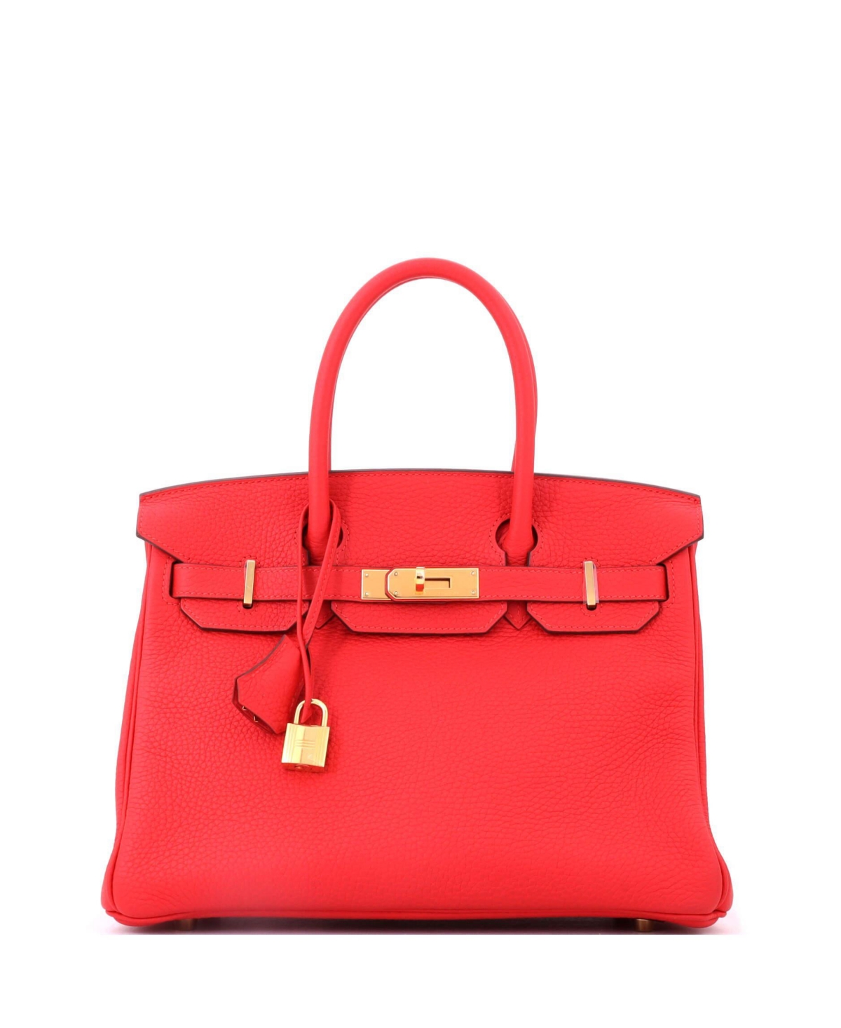 Pre-Owned HERMES Birkin 30 Handbag Red Clemence with Gold Hardware – Red Pre-Owned HERMES Birkin 30 Handbag Red Clemence with Gold Hardware – Red