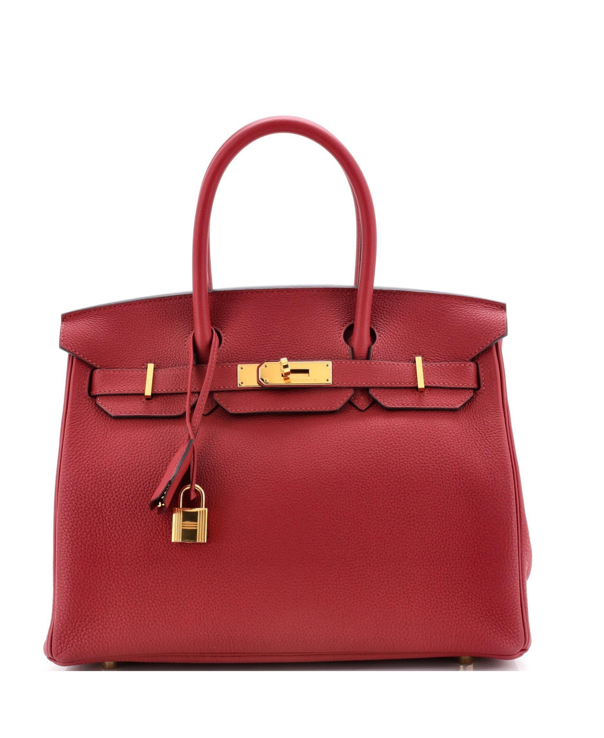 Pre-Owned HERMES Birkin 30 Handbag Red Togo with Gold Hardware – Red