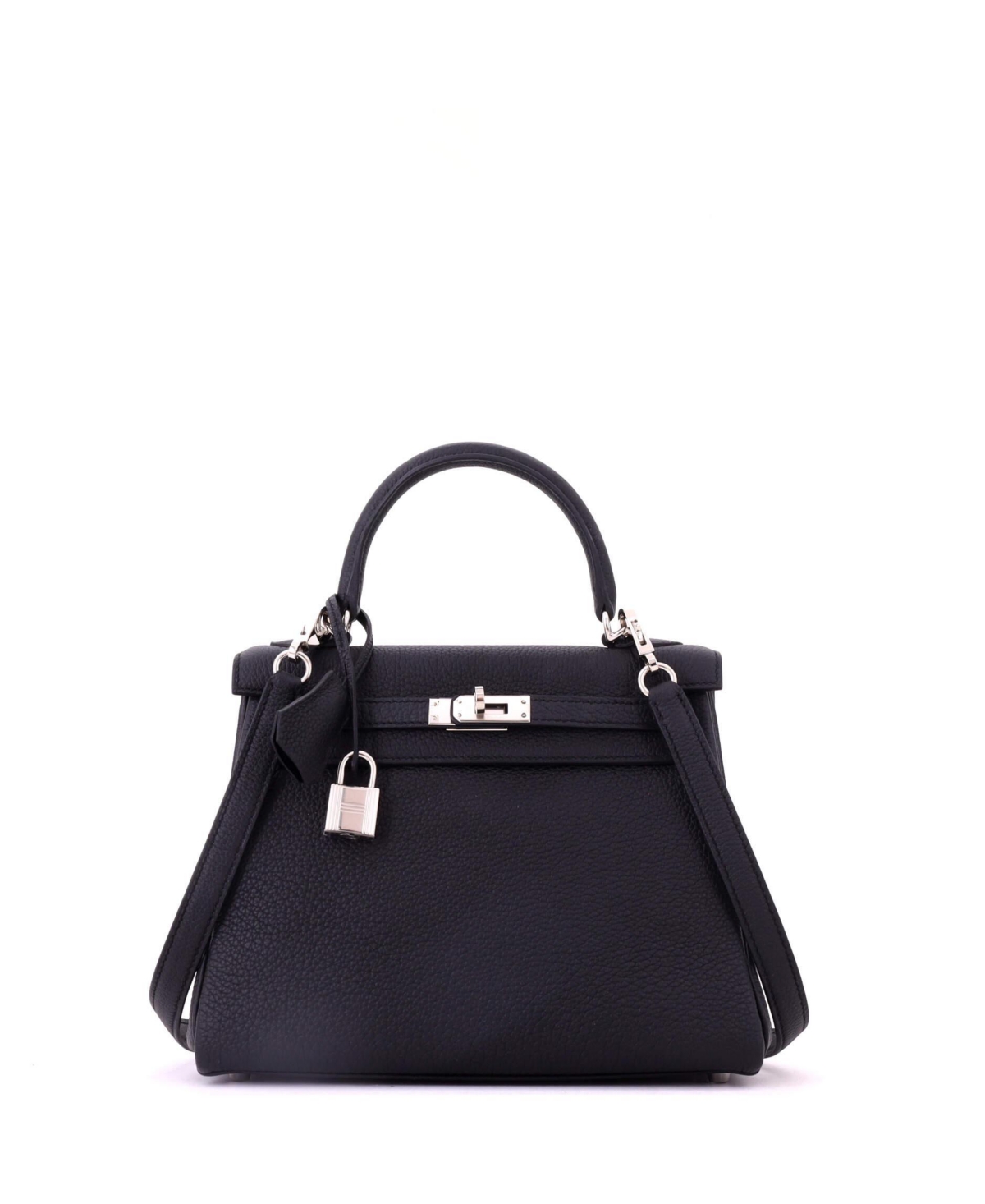 Pre-Owned HERMES Kelly 25 Handbag Black Togo with Palladium Hardware – Black