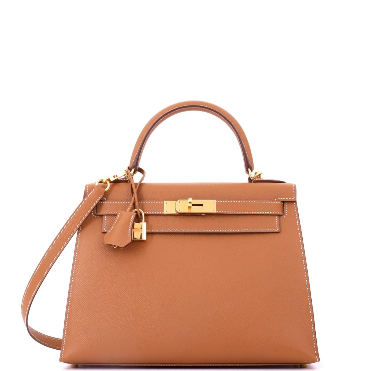 Pre-Owned HERMES Kelly 28 Handbag Brown Epsom with Gold Hardware – Brown