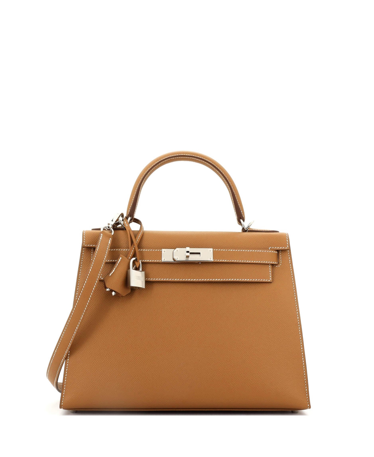 Pre-Owned HERMES Kelly 28 Handbag Brown Epsom with Palladium Hardware – Brown Pre-Owned HERMES Kelly 28 Handbag Brown Epsom with Palladium Hardware – Brown