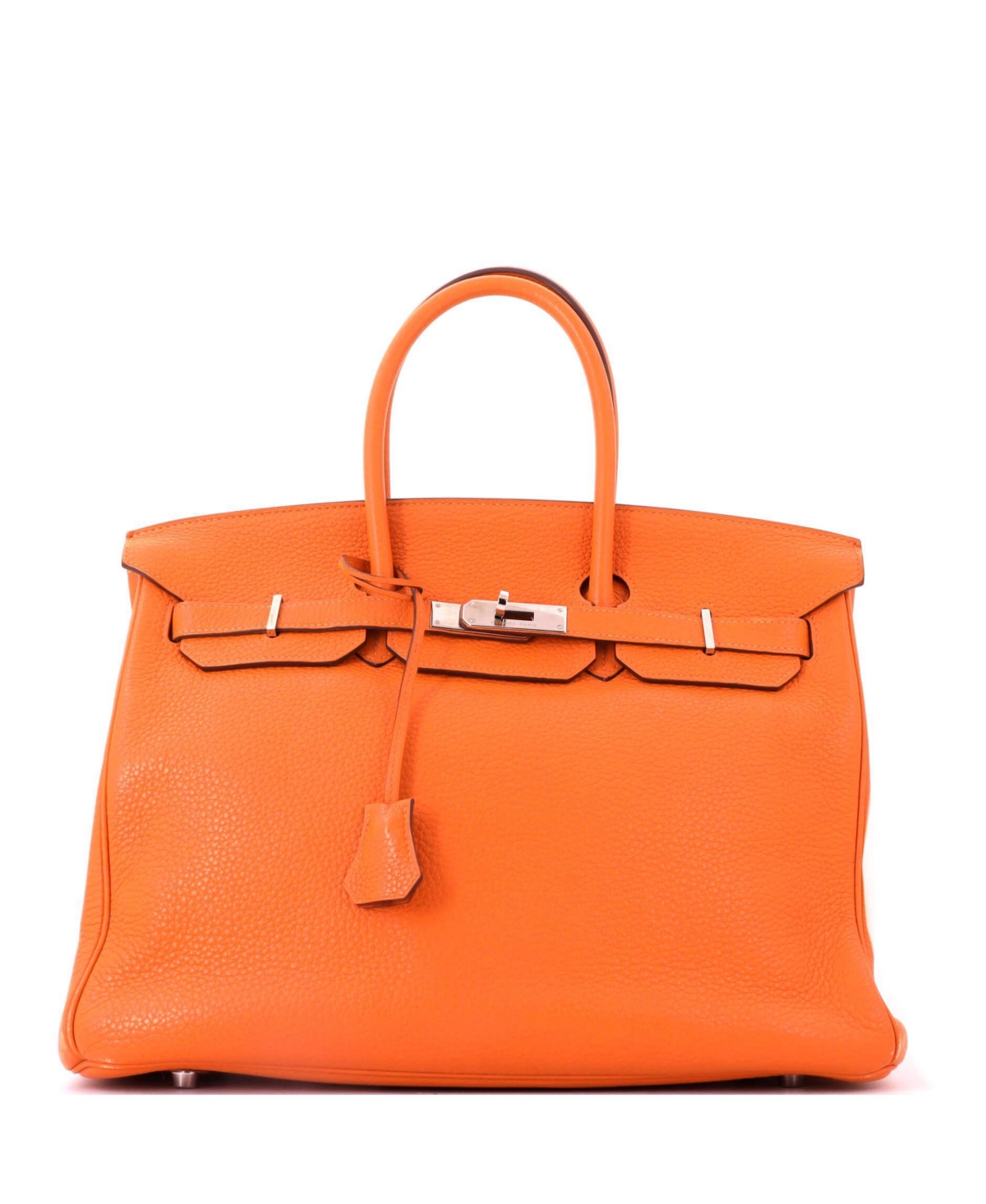 Pre-Owned HERMES Sirkin 35 Handbag Orange Clemence with Palladium Hardware – Orange