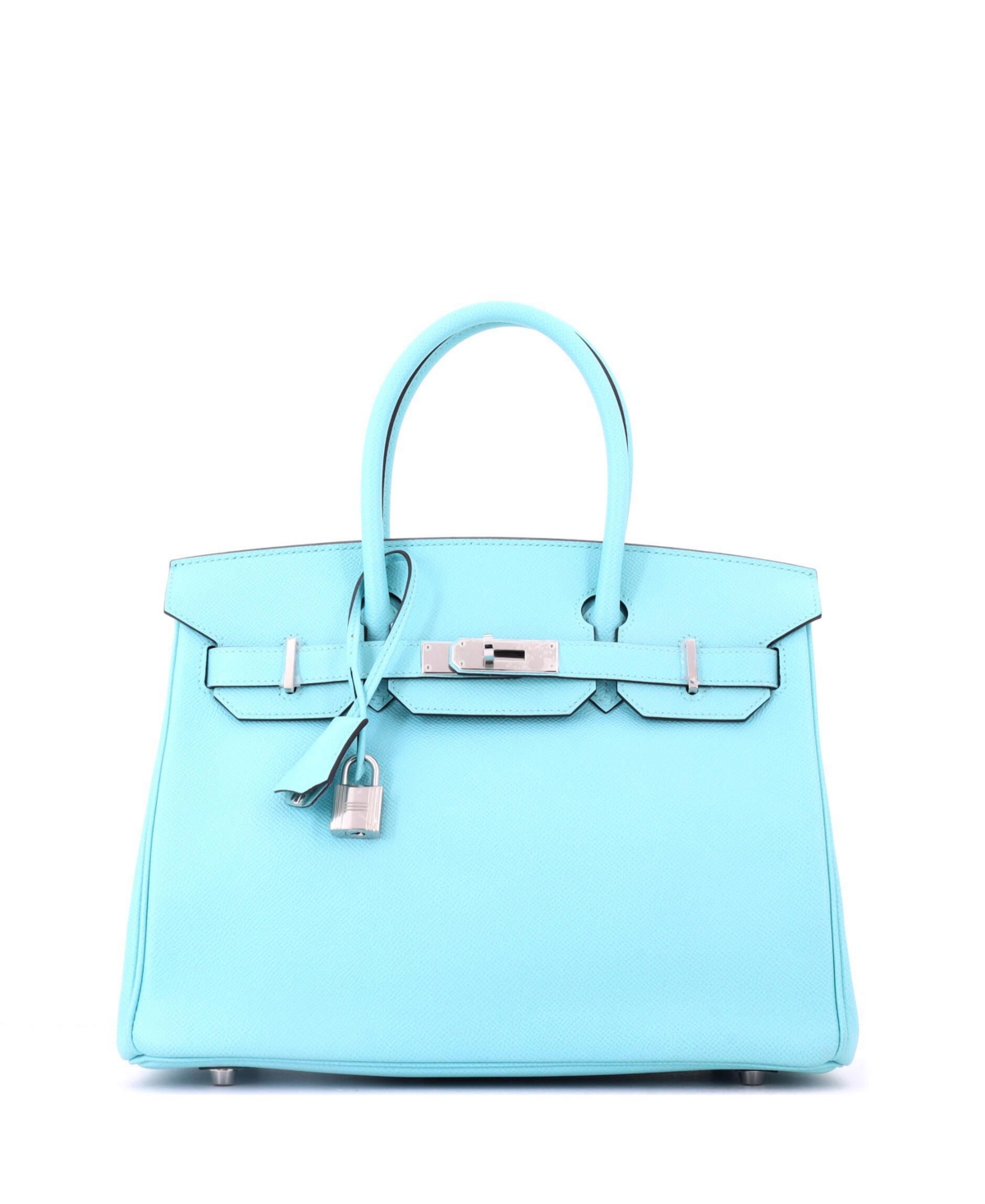 Pre-Owned Hermes Birkin 30 Handbag Blue Epsom with Palladium Hardware – Blue Pre-Owned Hermes Birkin 30 Handbag Blue Epsom with Palladium Hardware – Blue