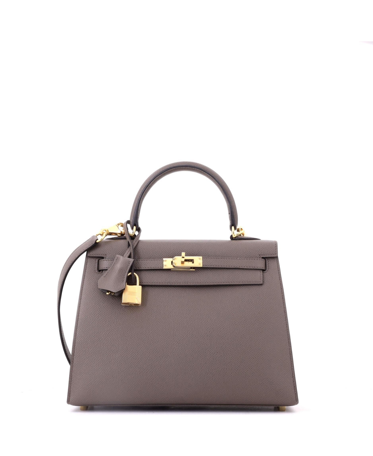 Pre-Owned Hermes Kelly 25 Handbag Grey Epsom with Gold Hardware – Grey Pre-Owned Hermes Kelly 25 Handbag Grey Epsom with Gold Hardware – Grey