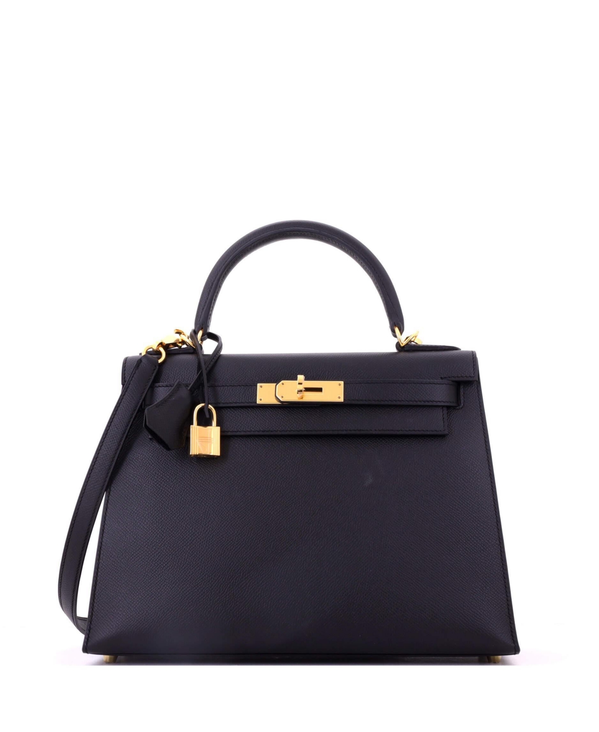 Pre-Owned Hermes Kelly 28 Handbag Black Epsom with Gold Hardware – Black