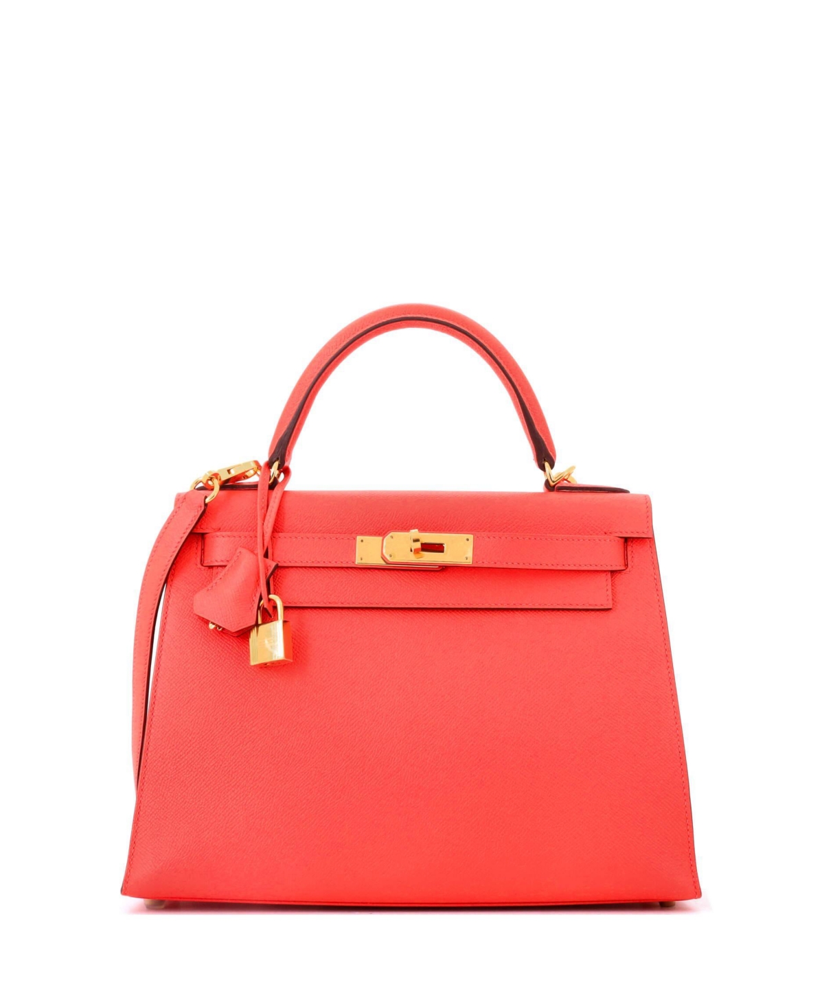 Pre-Owned Hermes Kelly 28 Handbag Red Epsom with Gold Hardware – Red Pre-Owned Hermes Kelly 28 Handbag Red Epsom with Gold Hardware – Red