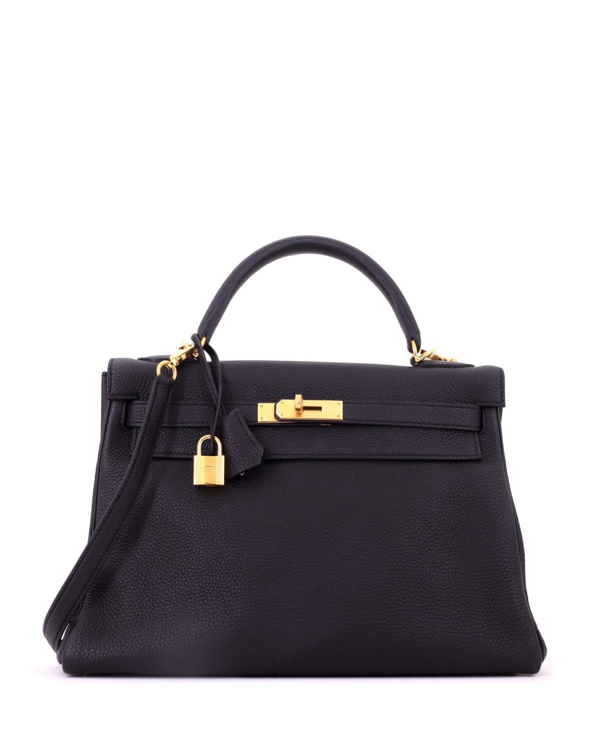 Pre-Owned Hermes Kelly 32 Handbag Black Togo with Gold Hardware – Black Pre-Owned Hermes Kelly 32 Handbag Black Togo with Gold Hardware – Black