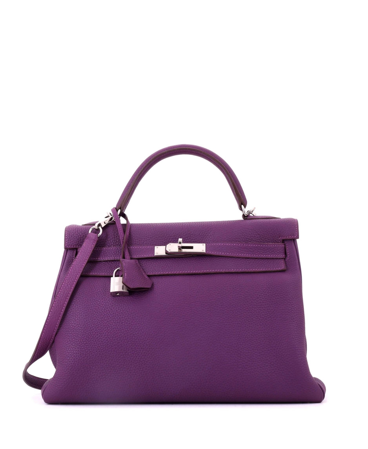 Pre-Owned Hermes Kelly 32 Handbag Purple Togo with Palladium Hardware – Purple Pre-Owned Hermes Kelly 32 Handbag Purple Togo with Palladium Hardware – Purple